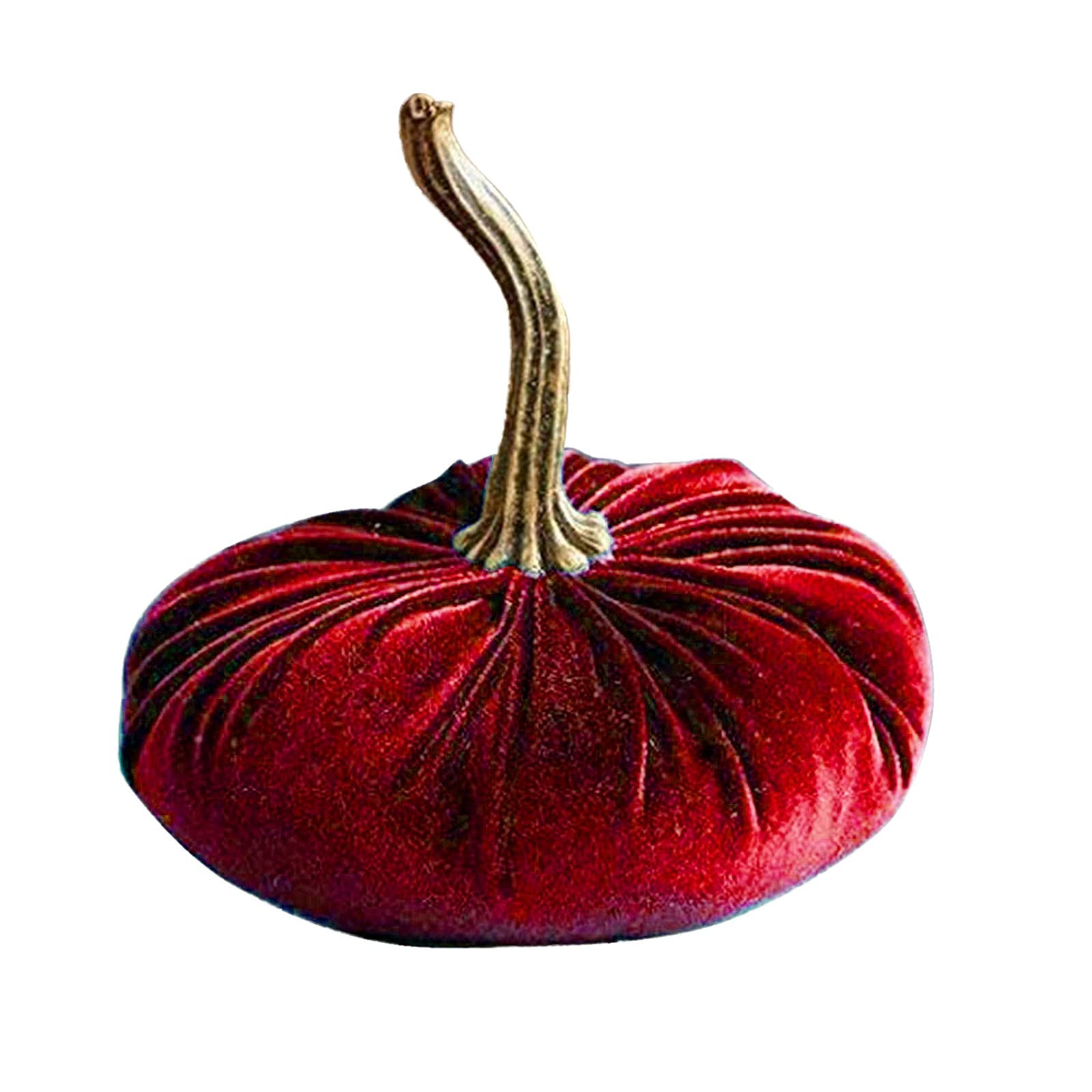 Velvet Pumpkins - Soft Handmade Stuffed Velvet Pumpkins for Christmas Tree Decorations, Home Decor, Fall & Thanksgiving Decor (Red, One Size) - Perfect for Holiday Mantel, Table Centerpieces & Gift Baskets