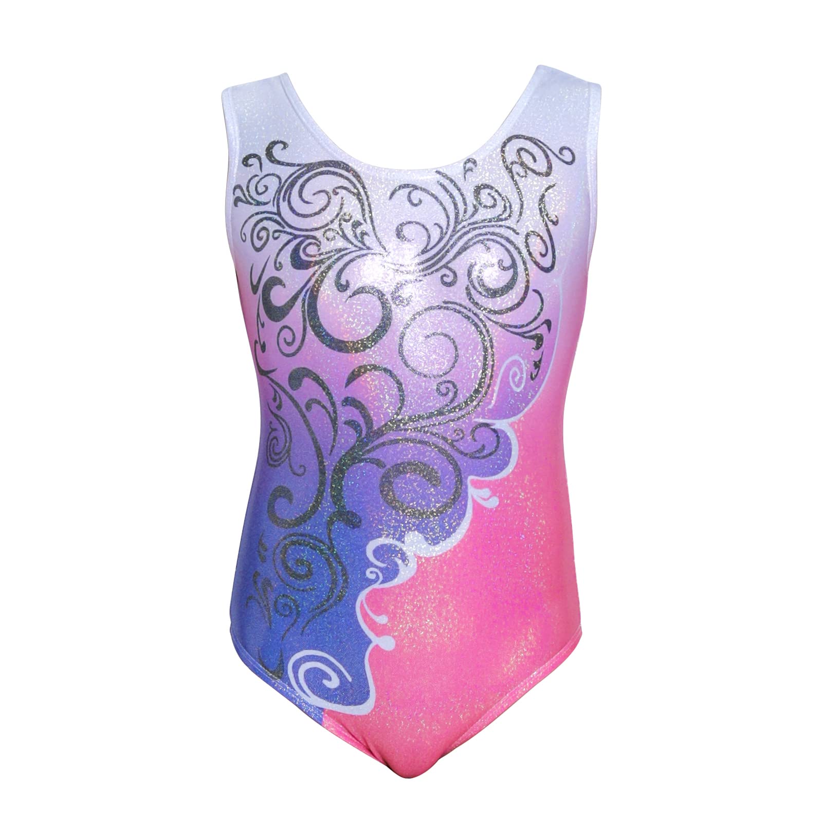 **Sparkle Rainbow Gymnastics Leotards for Girls 2-14 Years | One-Piece Athletic Dance Leotard | Perfect for Ballet, Cheerleading & Gymnastics Practice**