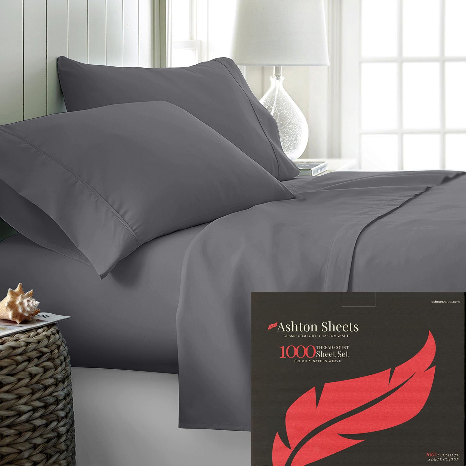 Premium 100% Egyptian Cotton Twin Sheets - 3-Piece Set with 1000 Thread Count, 16