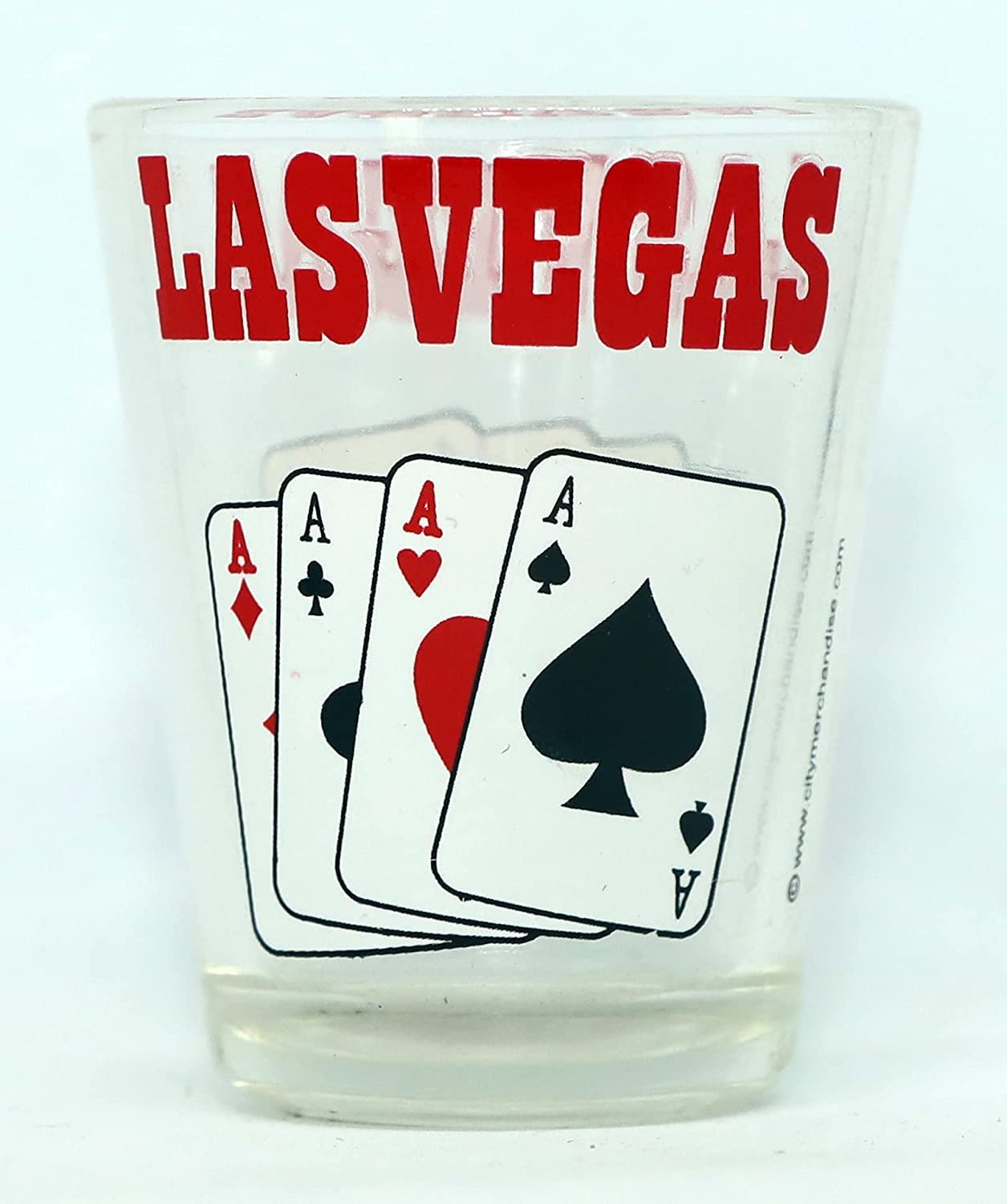 Las Vegas Nevada 4 Aces Clear Shot Glass - Premium Barware for Cocktails, Whiskey & Party Drinks - Perfect for Casino Nights, Bachelor Parties & Home Bars