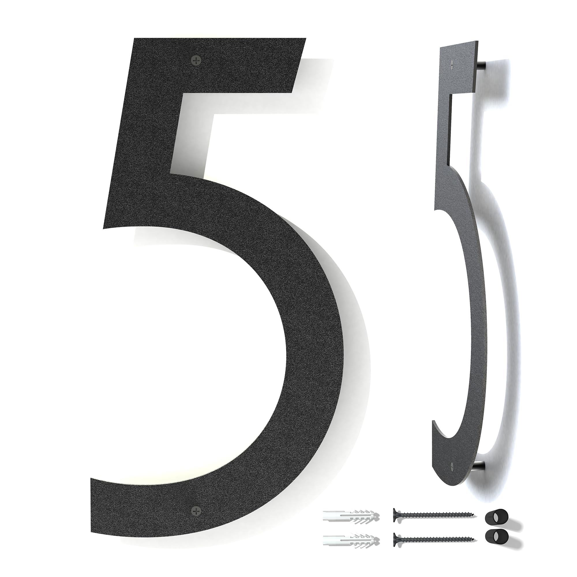 12 Inch Black Floating Metal House Numbers for Mailbox & Outdoor - Rust-Proof Modern Address Plaque with Installation Kit | Perfect for Home, Apartment, Business Signage & Curb Appeal Enhancement