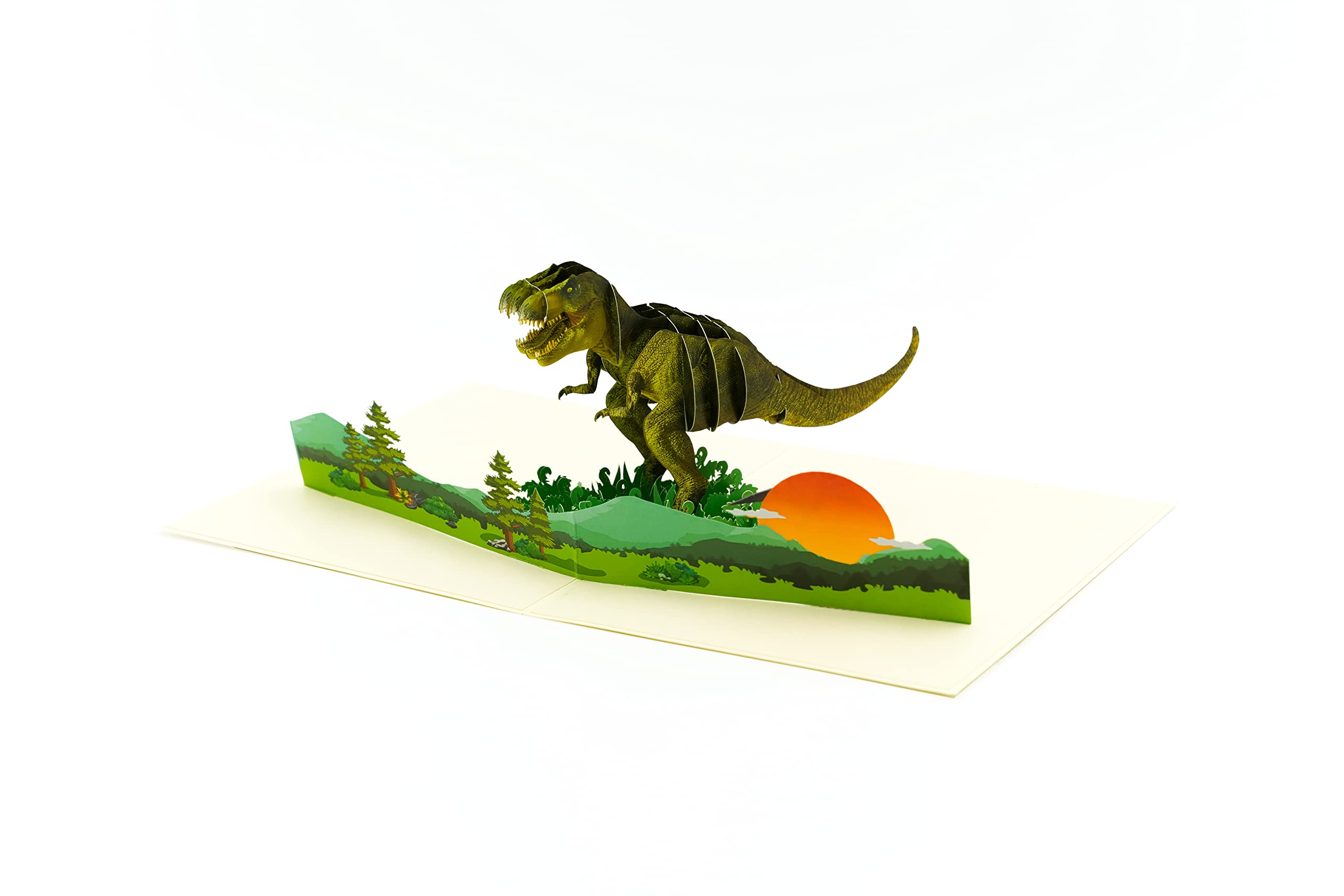Dinosaur Pop Up Greeting Card Set - Blank, Birthday, Thank You Cards for Kids, Grandson & Preschool Occasions | Jungle Theme 3D Cards for Parties, Gifts & Special Events