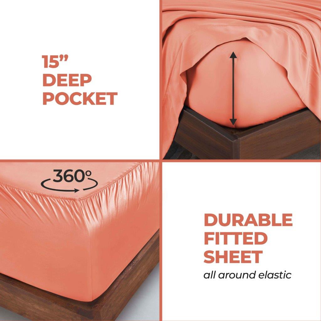 Premium 300 Thread Count Modal Deep Pocket Sheet Set - Soft & Breathable Bedding for Ultimate Comfort - Perfect for Master Bedroom, Guest Room, or Vacation Home