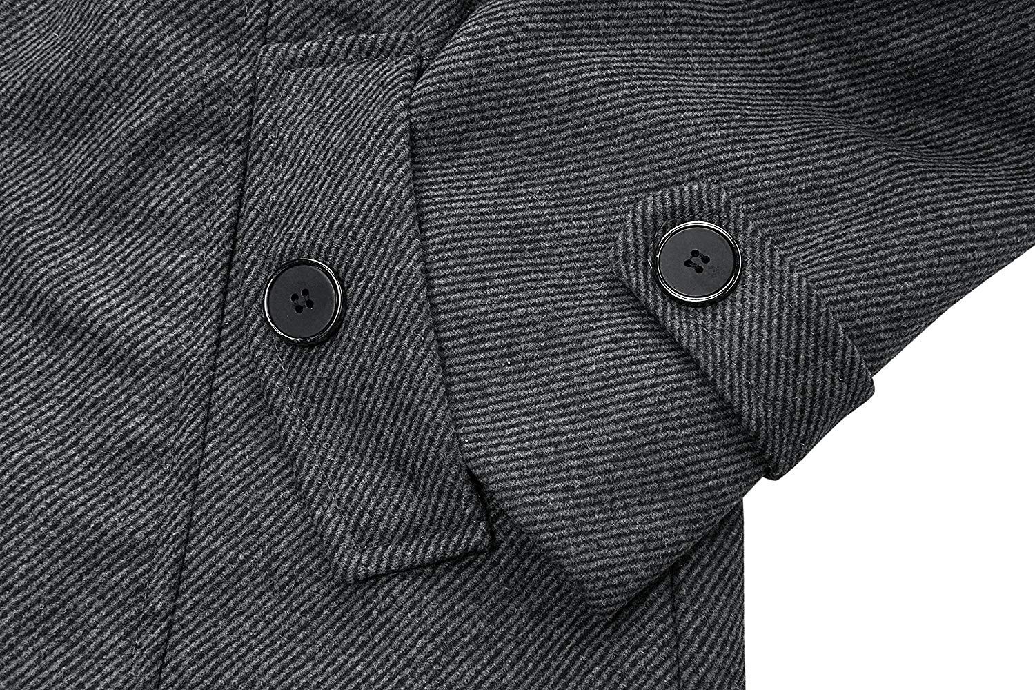 Wantdo Men's Wool Blend Jacket - Stand Collar Windproof Pea Coat for Winter | Warm Casual Outerwear for Work, Travel & Outdoor Activities
