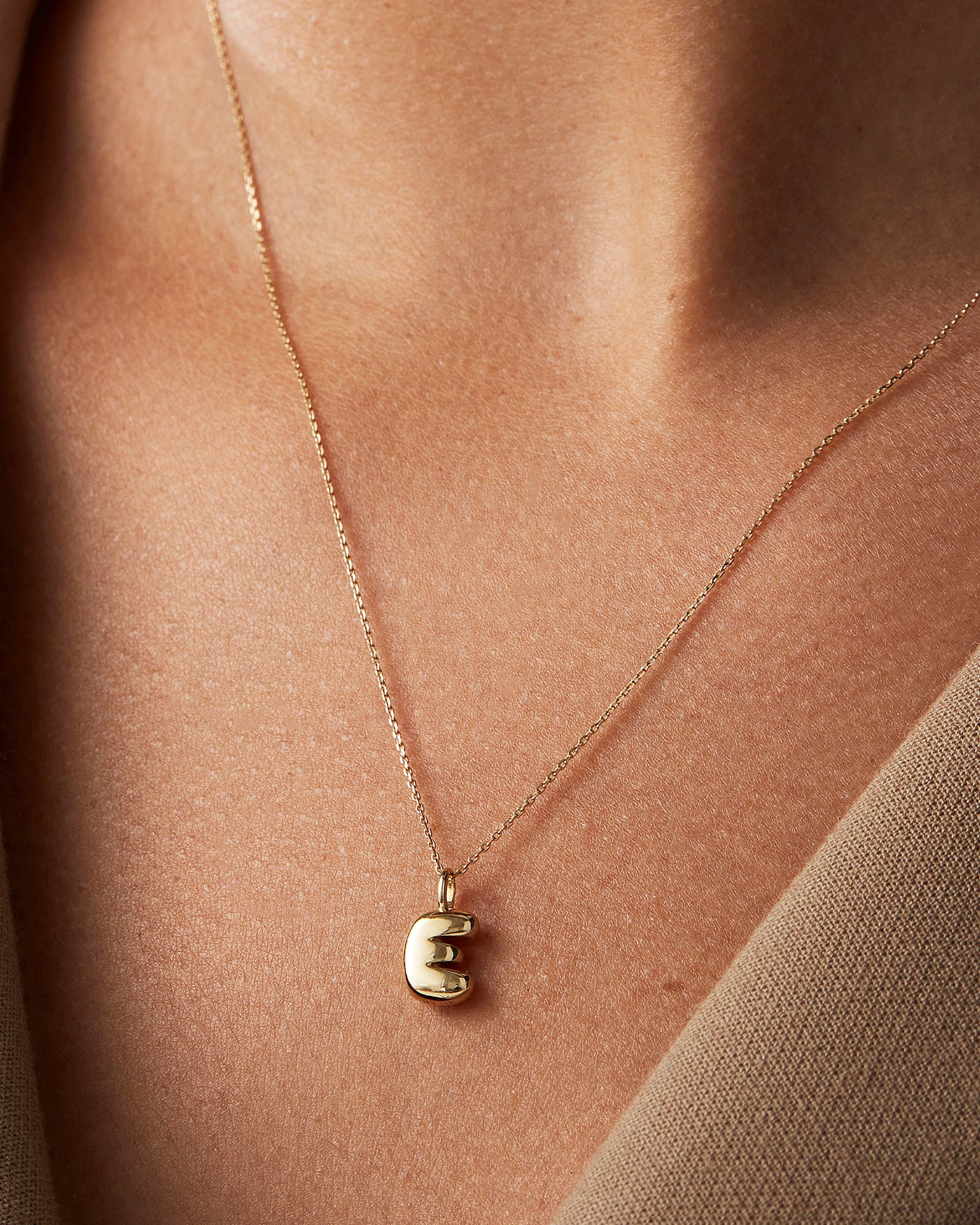 14K Gold Bubble Letter Necklace - Personalized Initial Pendant for Women - Trendy Layered Jewelry Gift for Her - Perfect for Everyday Wear & Special Occasions