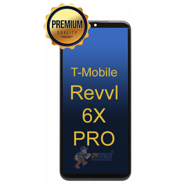 Alcatel T-Mobile Revvl 6x Pro LCD Touch Screen Digitizer Assembly with Frame - Black | Replacement Part for Cracked/Broken Display | DIY Smartphone Repair Kit