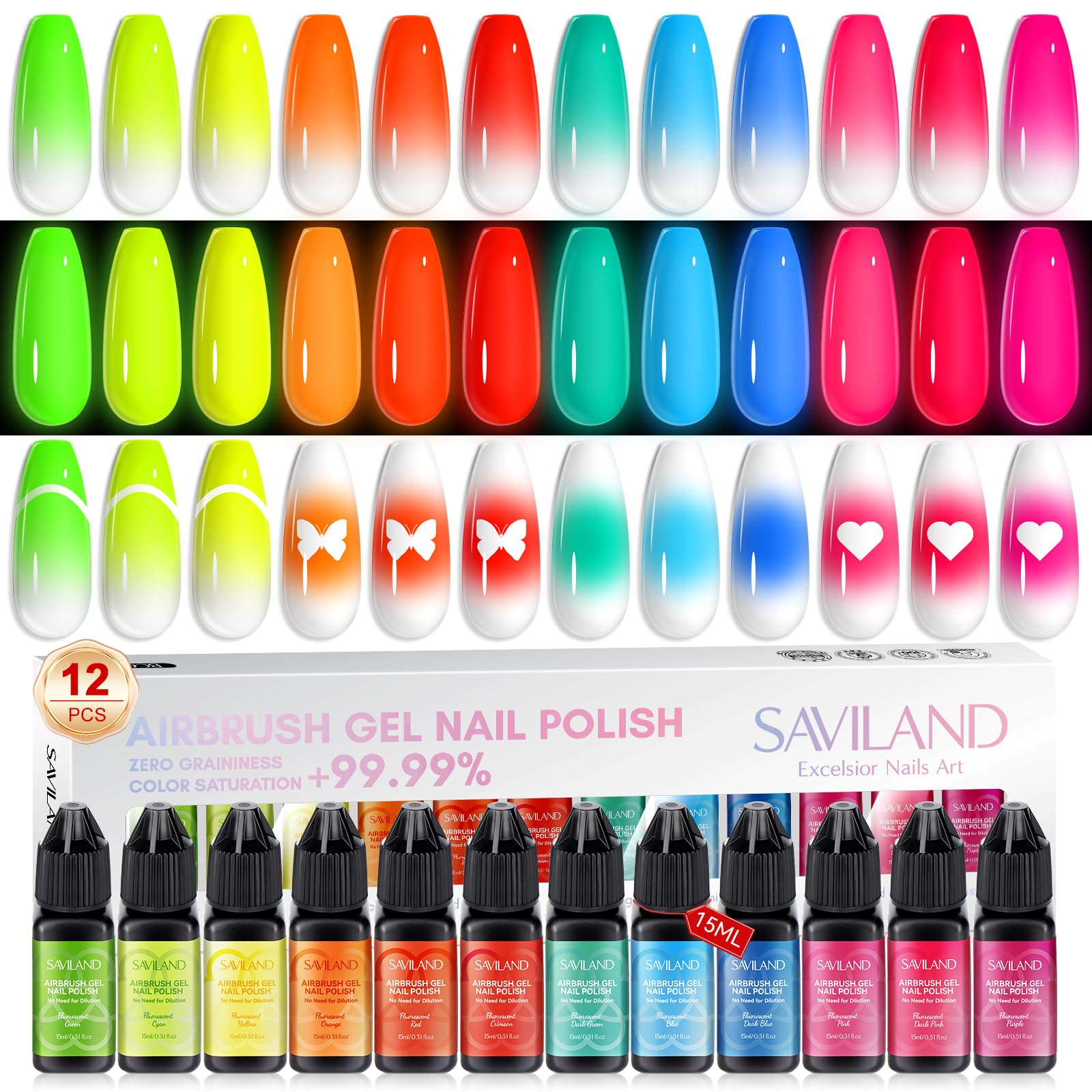 Saviland Clear Nail Polish - Long Lasting High Gloss Top Coat for Manicure & Pedicure - Perfect for Salon, Home DIY Nail Art & Gel Polish Protection
