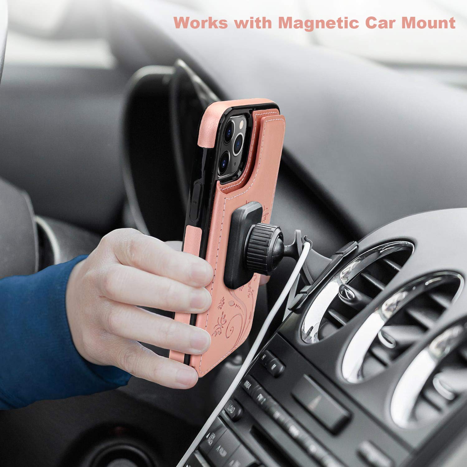 Premium PU Leather iPhone 11 Pro Case with Card Holder - Embossed Butterfly Design, Magnetic Flip Cover & Shockproof Protection for iPhone 11 Pro 5.8