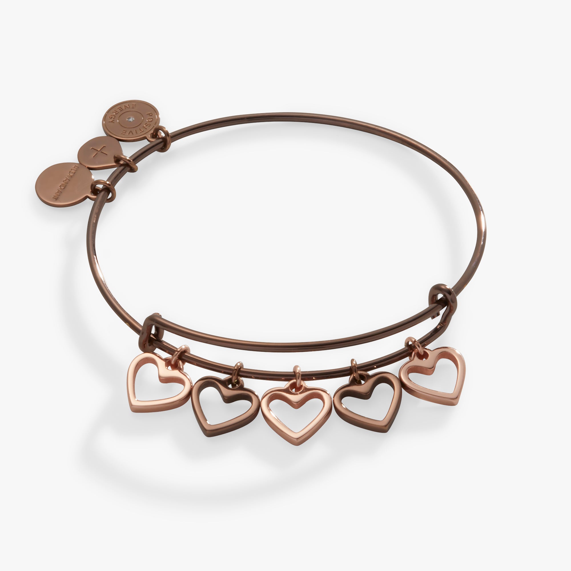 Hearts Multi Charm Bangle Bracelet for Women - Elegant Stackable Jewelry Gift for Valentine's Day, Anniversary & Special Occasions