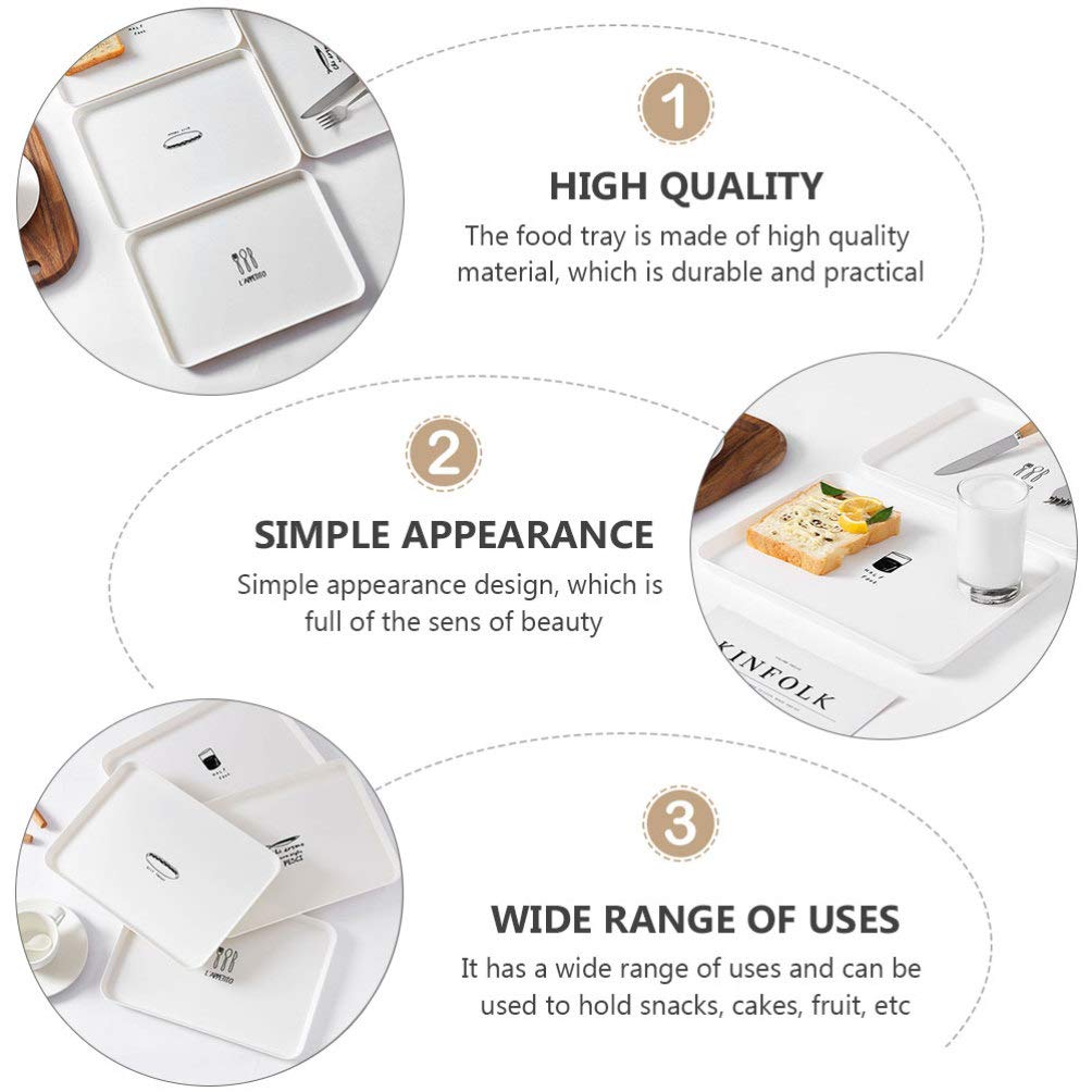 4-Piece Cabilock Plastic Dessert Plates Set - White PP Mini Cake Plates, Salad & Snack Serving Trays for Party, Candy, Cupcakes & Fruit - Perfect for Birthday, Wedding & Holiday Gatherings