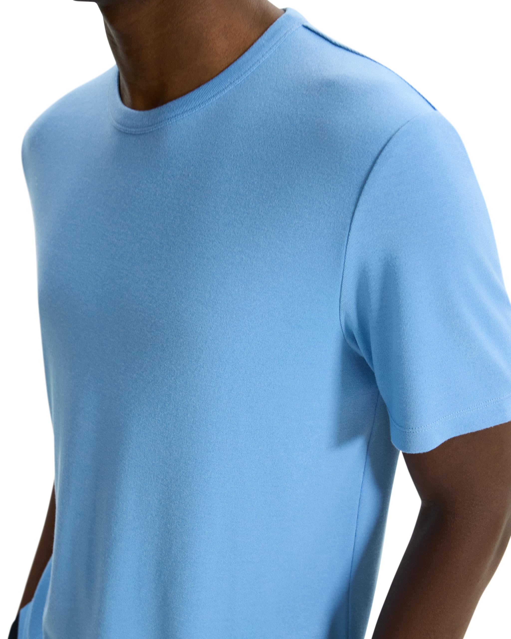 Theory Men's Essential T-Shirt in Anemone Milano - Premium Cotton Crew Neck Tee for Casual Wear & Layering