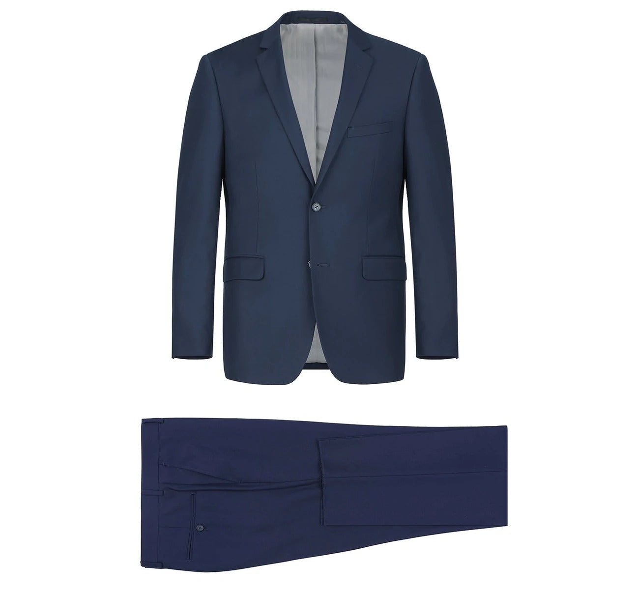 Alessandro Vitello by Renoir Navy Blue 2-Piece Slim Fit Single Breasted Notch Lapel Suit for Men | Business Formal Attire | Wedding, Office & Special Occasion Wear