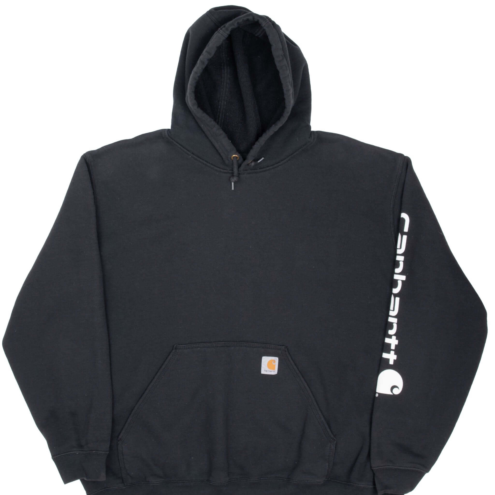 Vintage Carhartt Classic Black Hoodie Sweatshirt 2XL - Heavyweight Cotton Pullover for Men, Workwear & Outdoor Activities