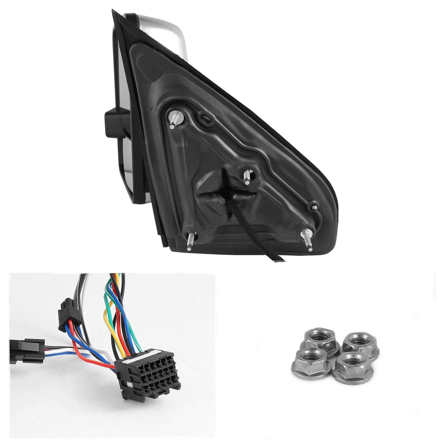 AKKON Power Folding Heated Towing Mirrors with Turn Signal & Lamp for 2014-2018 Chevy Silverado GMC Sierra - Chrome - Perfect for Enhanced Visibility & Safety While Towing Trailers or Large Loads