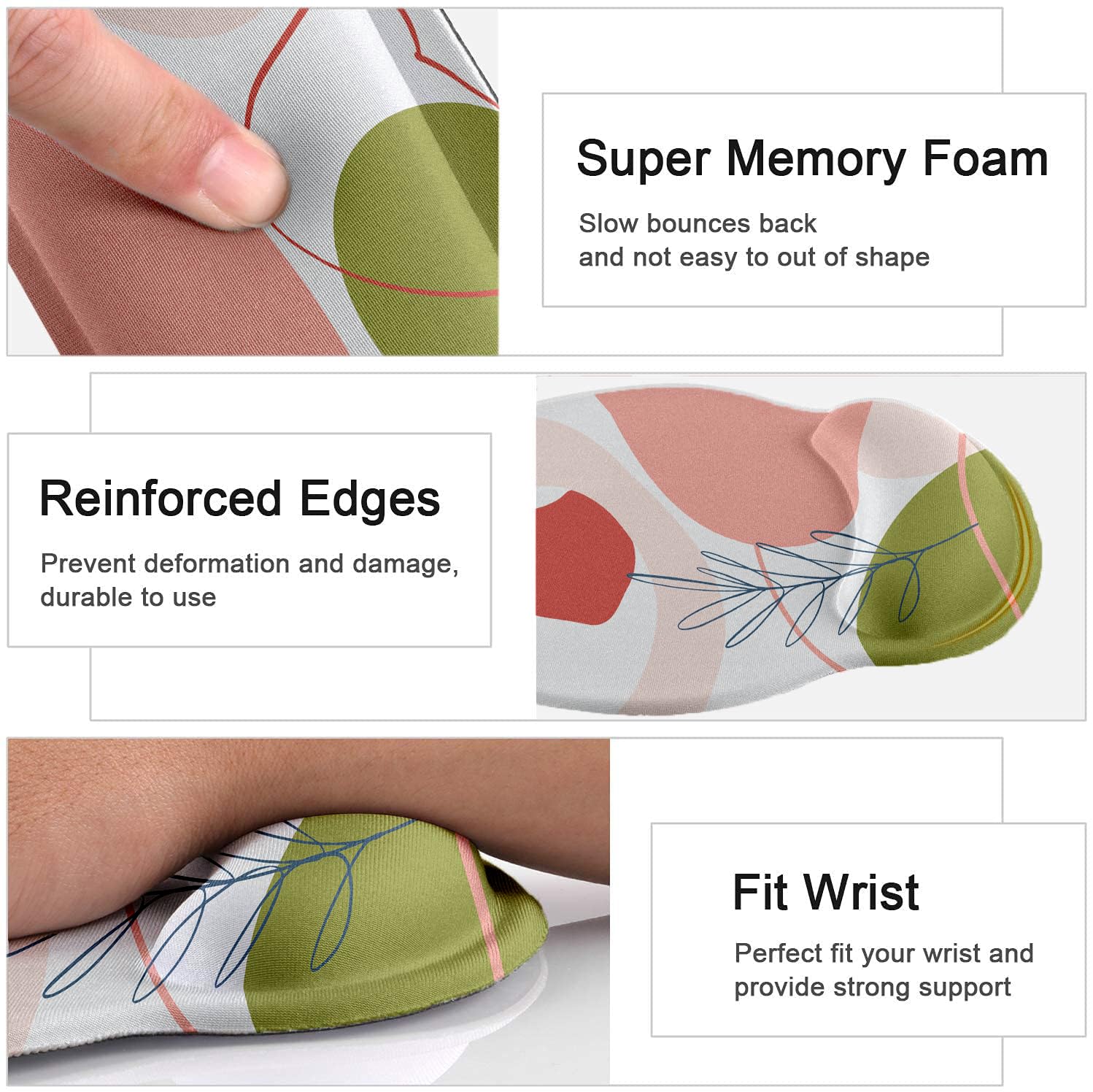 LATEEFAH Ergonomic Mouse Pad with Wrist Rest - Extra Large Gaming Desk Mat & Keyboard Pad Set (4-in-1) for Comfortable PC Gaming, Office Work & Home Use - Perfect for Computer Desks, Workstations & Gaming Setups