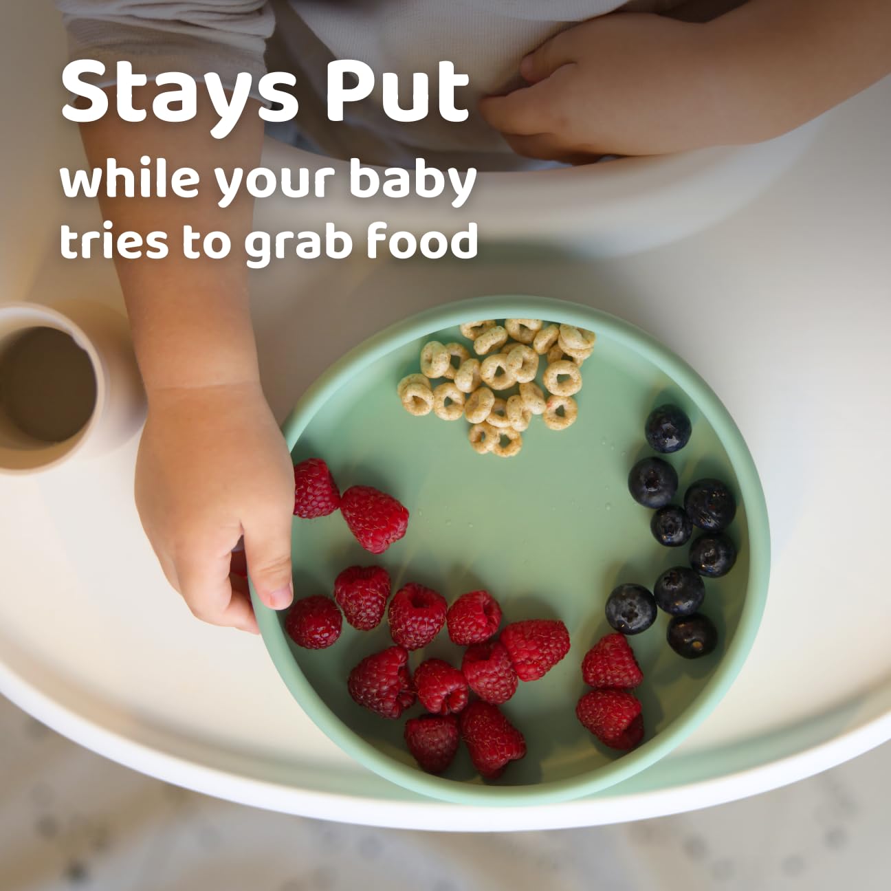 Non-Slip Weighted Silicone Baby Plate - BPA-Free Toddler Dish with Suction Base for Mess-Free Meals - Microwave & Dishwasher Safe - Perfect for High Chairs, Daycare & Travel - Pink Sand Color
