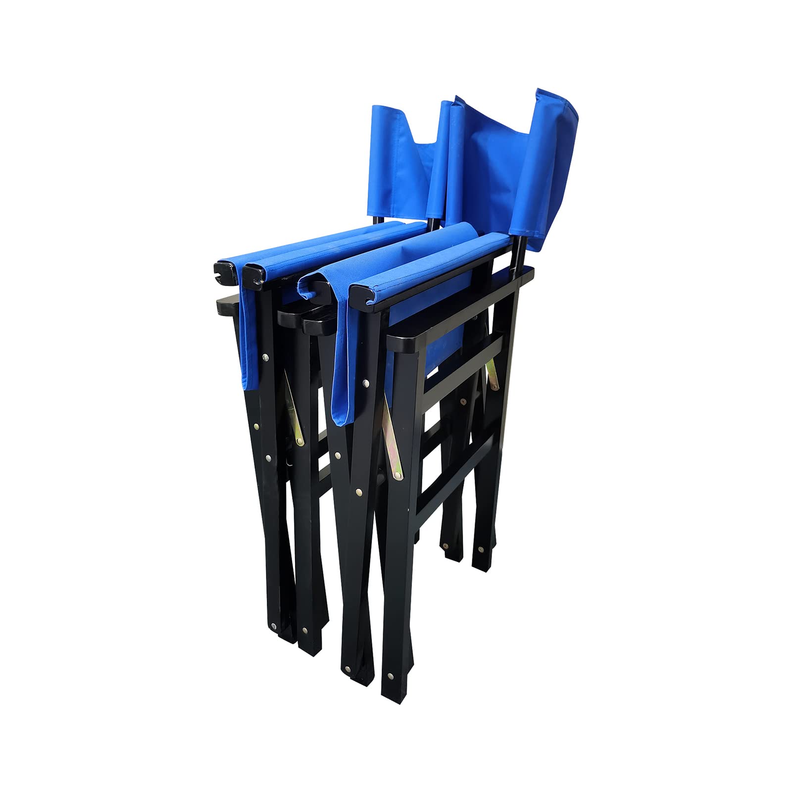 2 Pack Wooden Director Folding Chairs - Portable Compact Canvas Camping Chairs for Beach, Patio, Pool, Park, Picnic & Backyard - Lightweight Fishing Chairs (Blue) - Perfect for Outdoor Events, Travel & Home Use