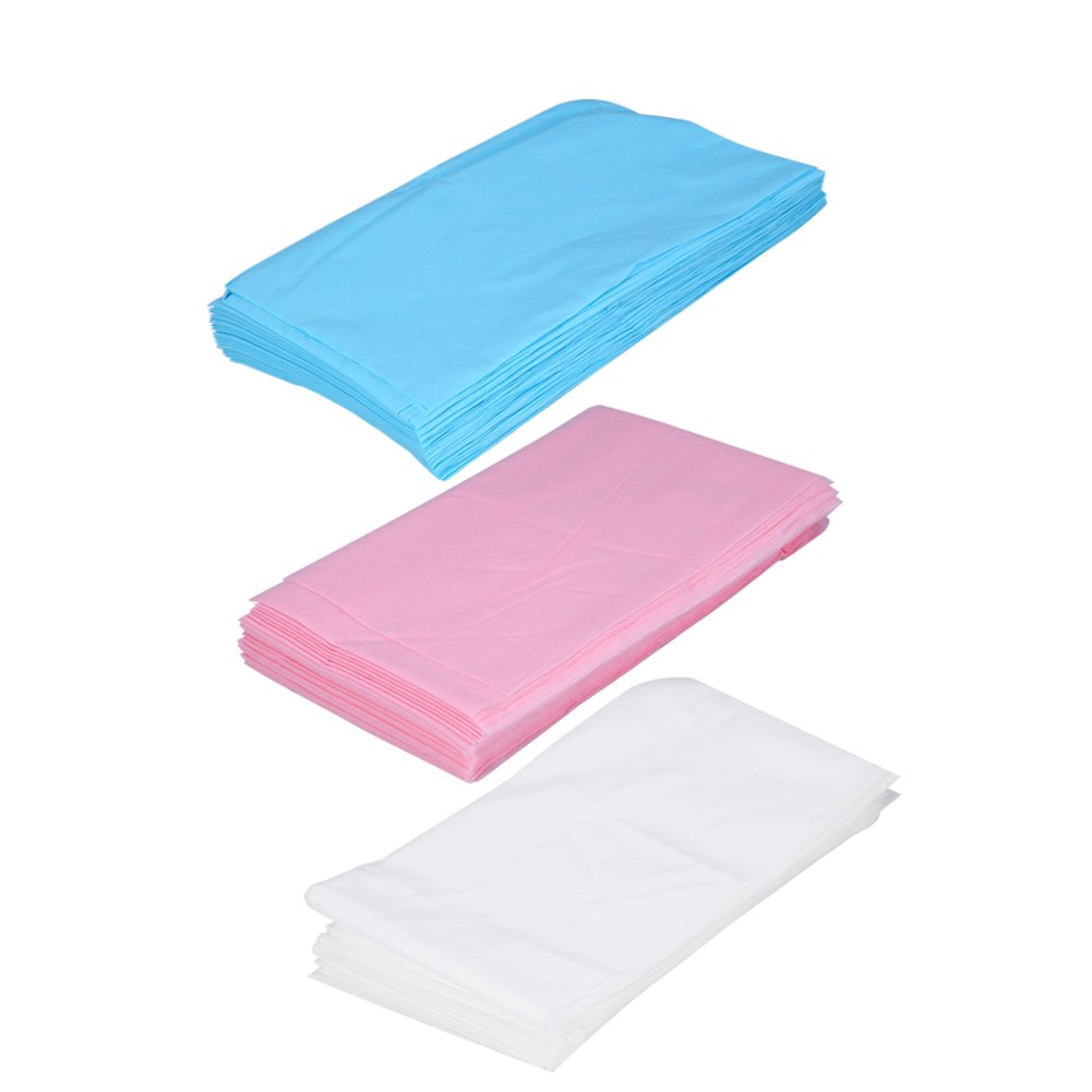 Disposable Non-Woven Bed Sheets 10Pcs 80x180cm - Blue Waterproof Table Covers for Beauty Salon, Massage, Tattoo, Hotels & Mattress Protection | Ideal for Spa, Clinic & Home Use