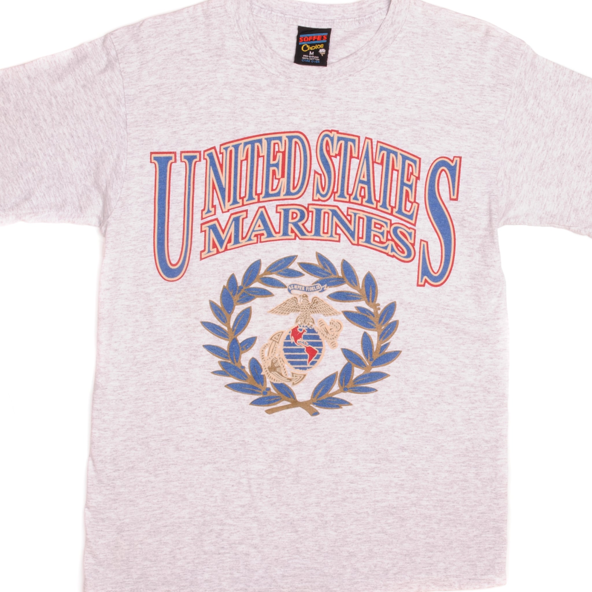 Vintage USMC T-Shirt for Men - Medium Size 100% Cotton Military Tee - Made in USA | Perfect for Casual Wear, Military Appreciation & Patriotic Events