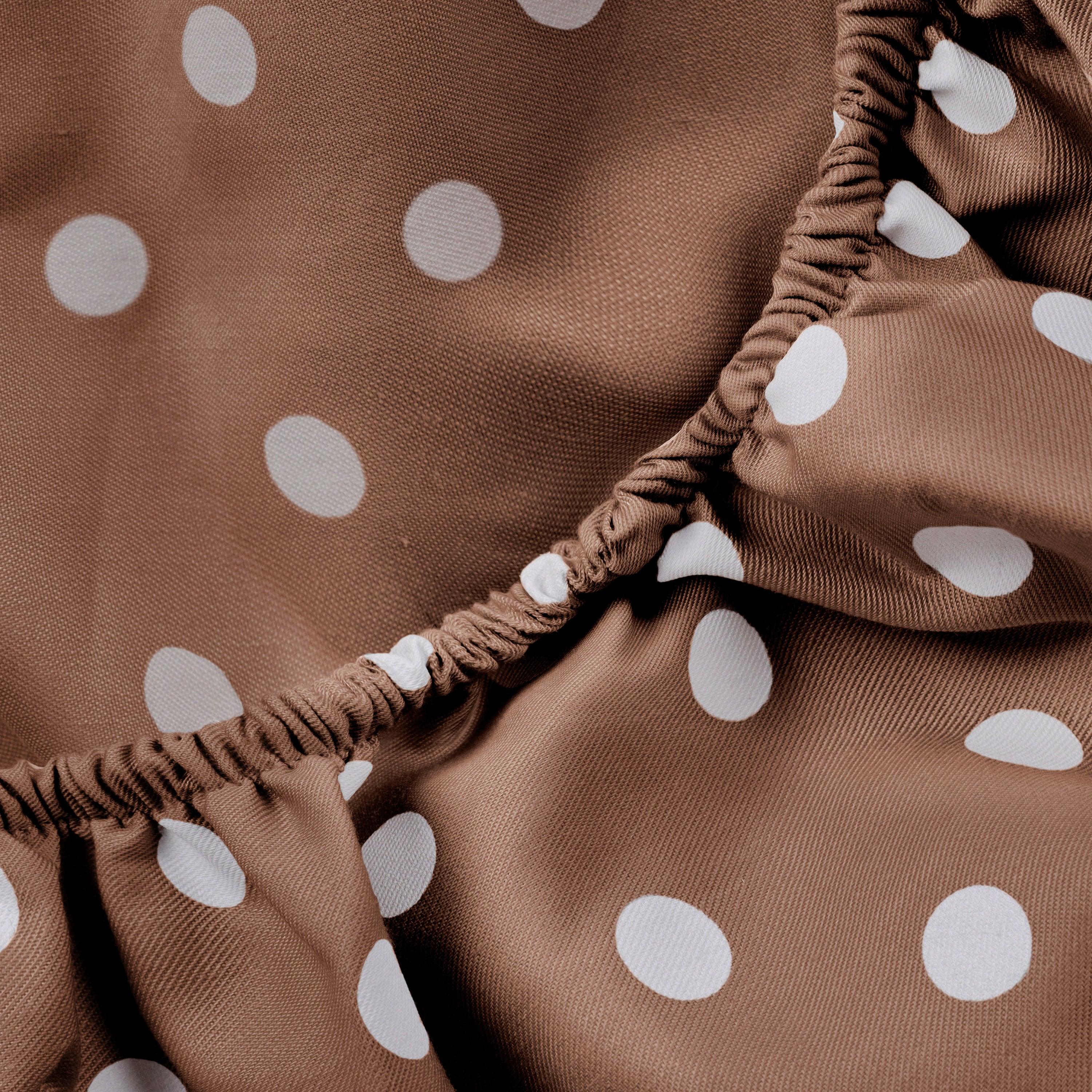 Polka Dot 600 Thread Count Cotton Blend Deep Pocket Sheet Set - Queen Size Bed Sheets for Comfortable Sleep - Perfect for Master Bedroom, Guest Room & Dorm