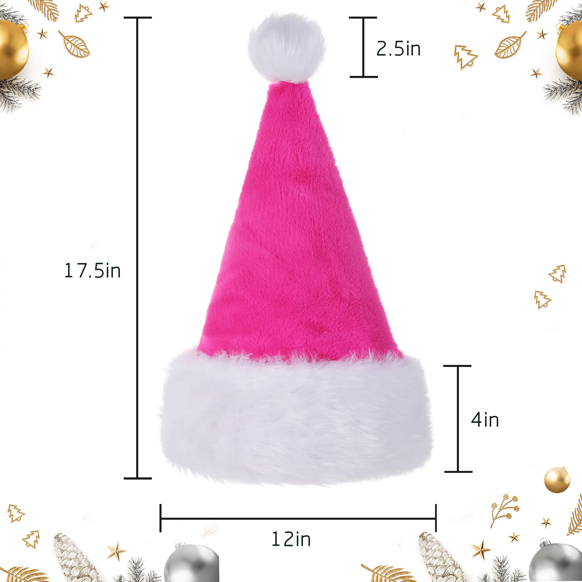 Festive Santa Hats for Adults - Soft Velvet Unisex Christmas Hats for Holiday Parties, New Year Celebrations & Christmas Decorations - Perfect for Xmas Photos, Office Parties & Family Gatherings