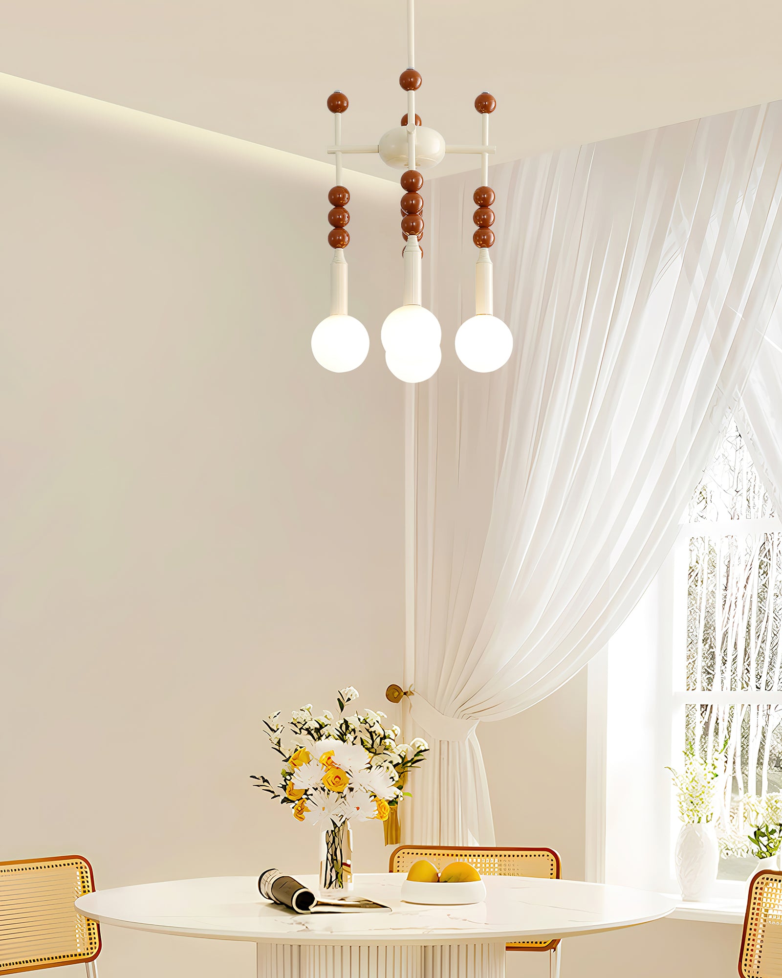 Beadstream Pendant Light - Modern Glass Ceiling Hanging Lamp for Dining Room, Kitchen Island, Bedroom & Living Room Decor