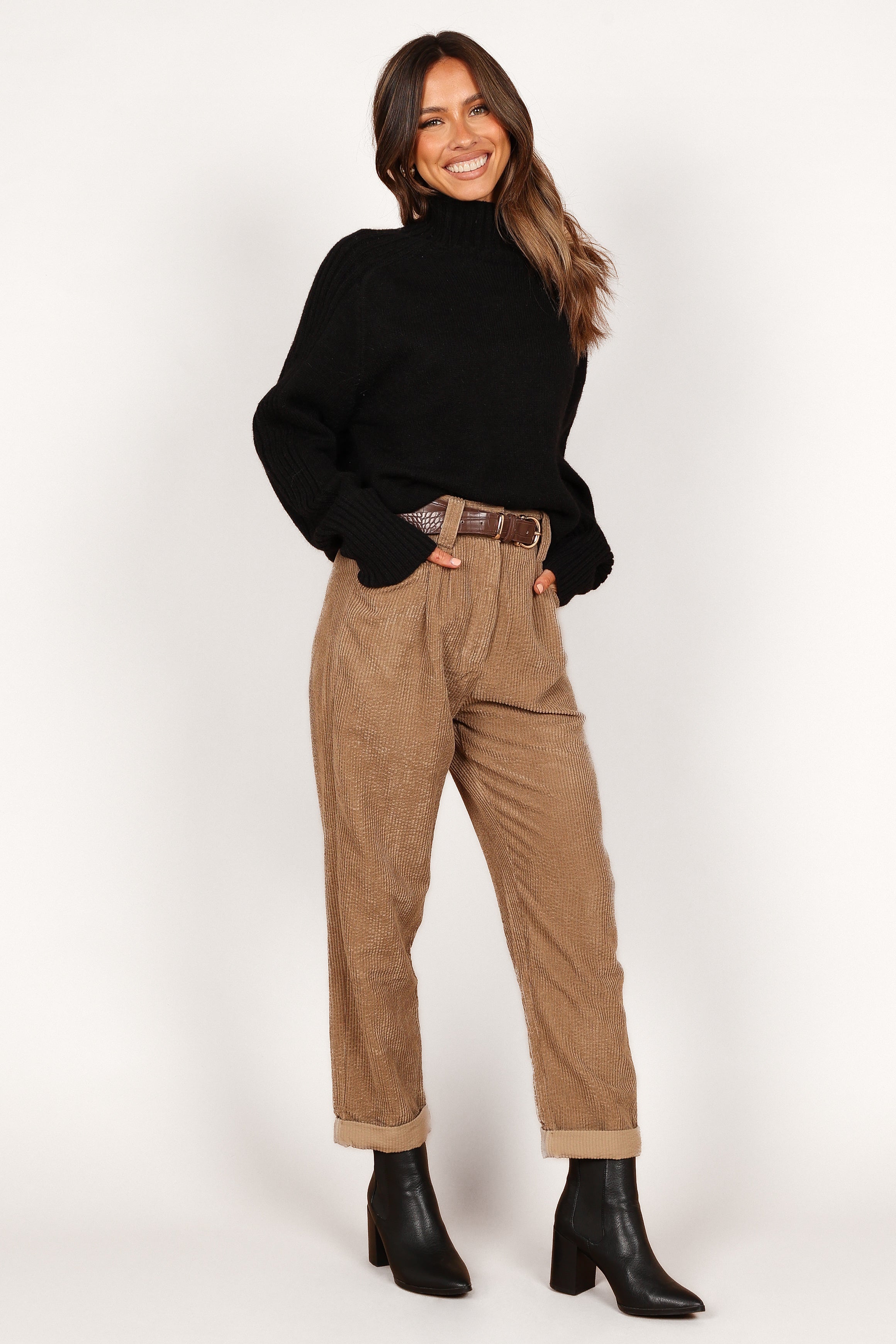 Cersi Knit Sweater for Women - Soft & Cozy Black Pullover Sweater | Perfect for Fall & Winter Outfits, Office Wear & Casual Style