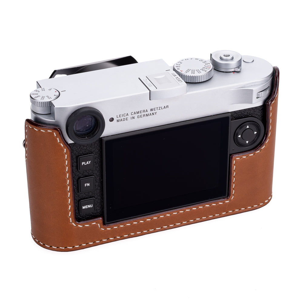 Arte di Mano Premium Leather Half Case for Leica M11 Camera - Genuine Novonappa Tan with Easy Battery Access Door | Perfect for Travel & Street Photography