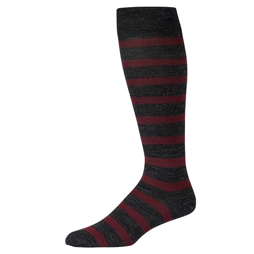 Charcoal With Burgundy Stripes
