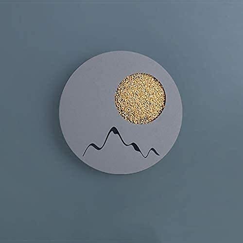 14W LED Moon Desk Lamp - Gray Round Acrylic & Aluminum Bedside Night Light for Bedroom, Living Room, Office | Dimmable Wall Lamp for Reading, Studying & Relaxing