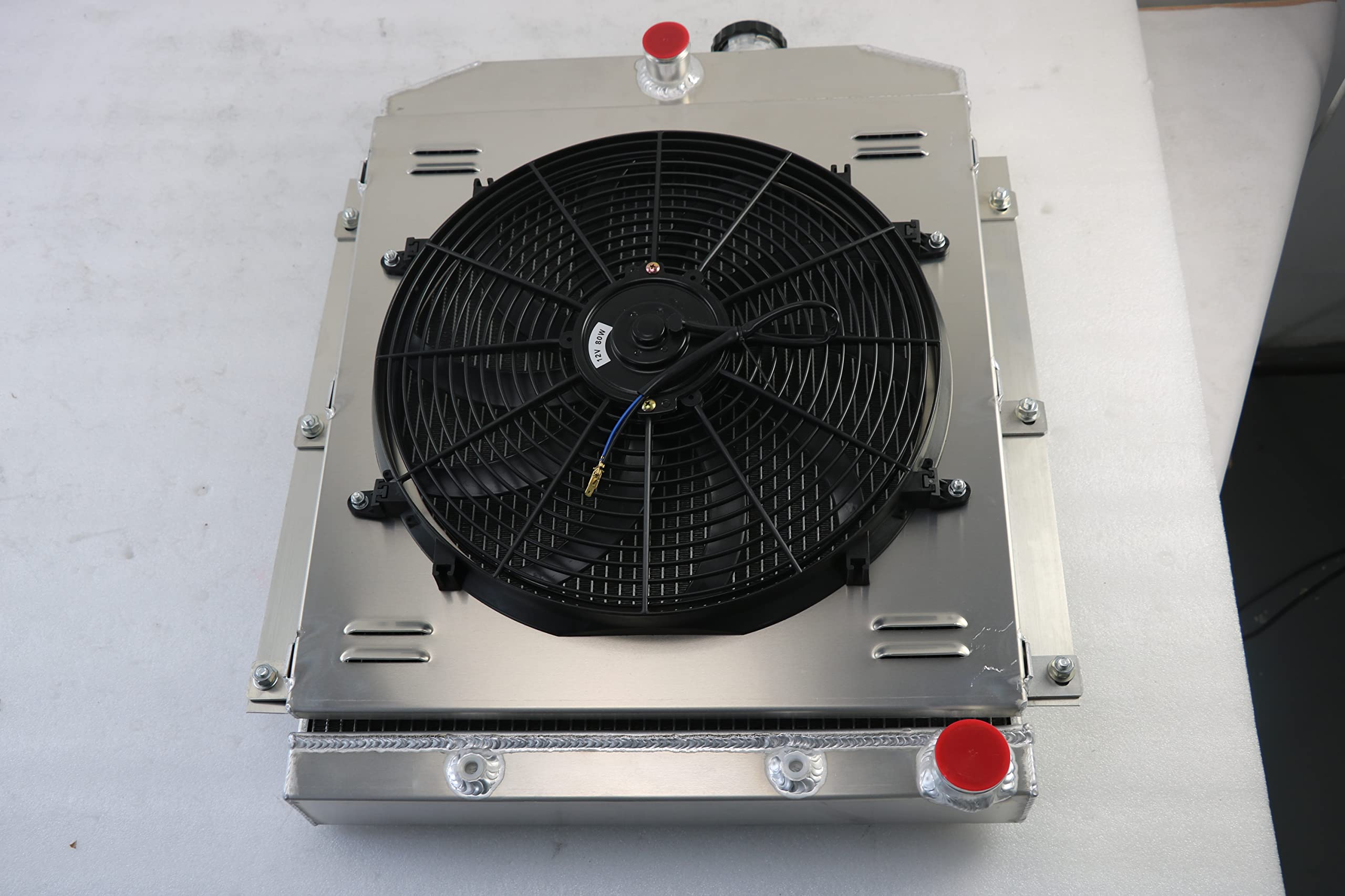 High-Performance Aluminum Radiator for 1948-1953 Chevy C/K 3100-3900 Pickup Trucks - 3.5L/3.8L/4.3L L6 Engine - 4-Row Cooling + 16