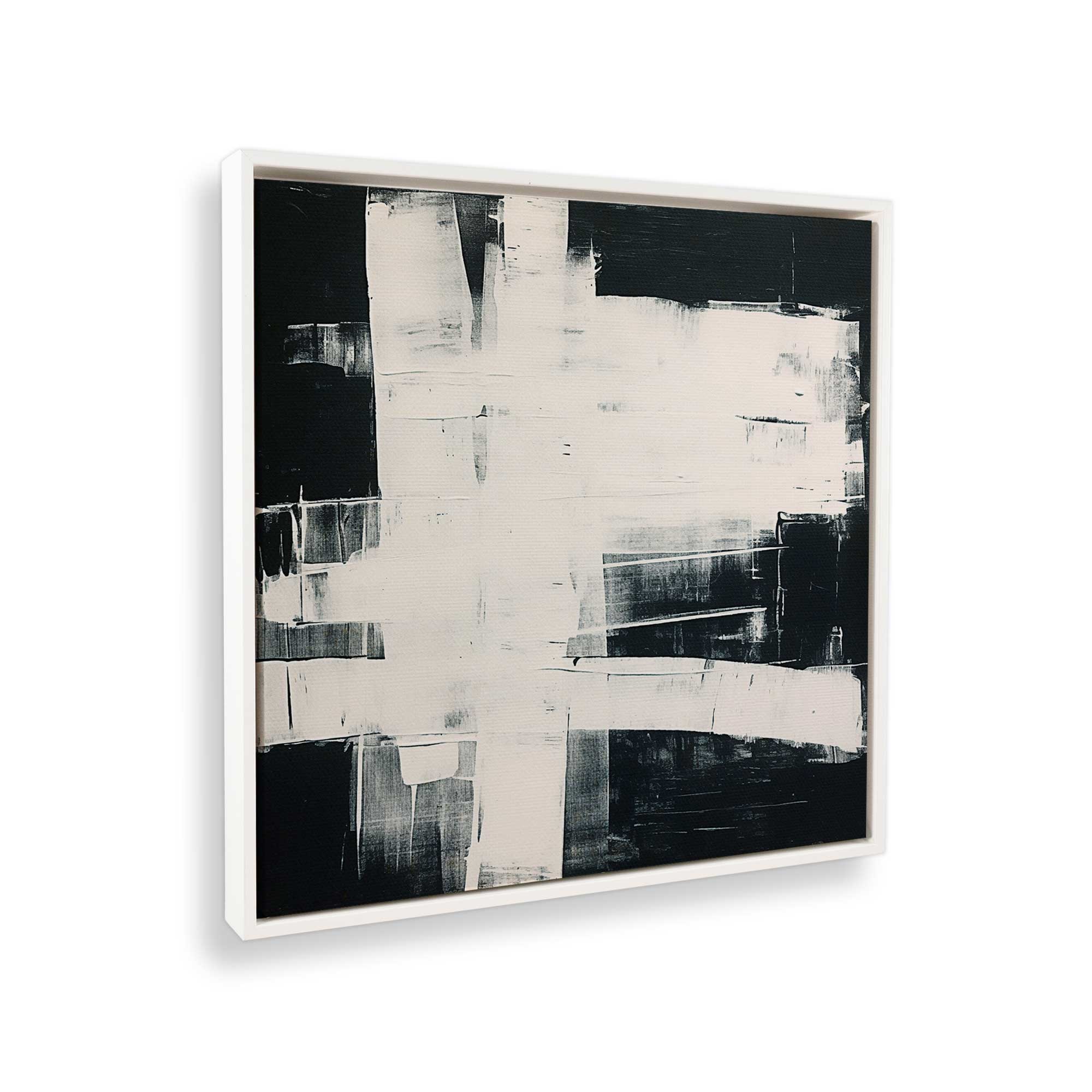 Eclipsed Onyx Tangle I Abstract Art Print on Canvas - Modern Wall Decor for Living Room, Bedroom & Office
