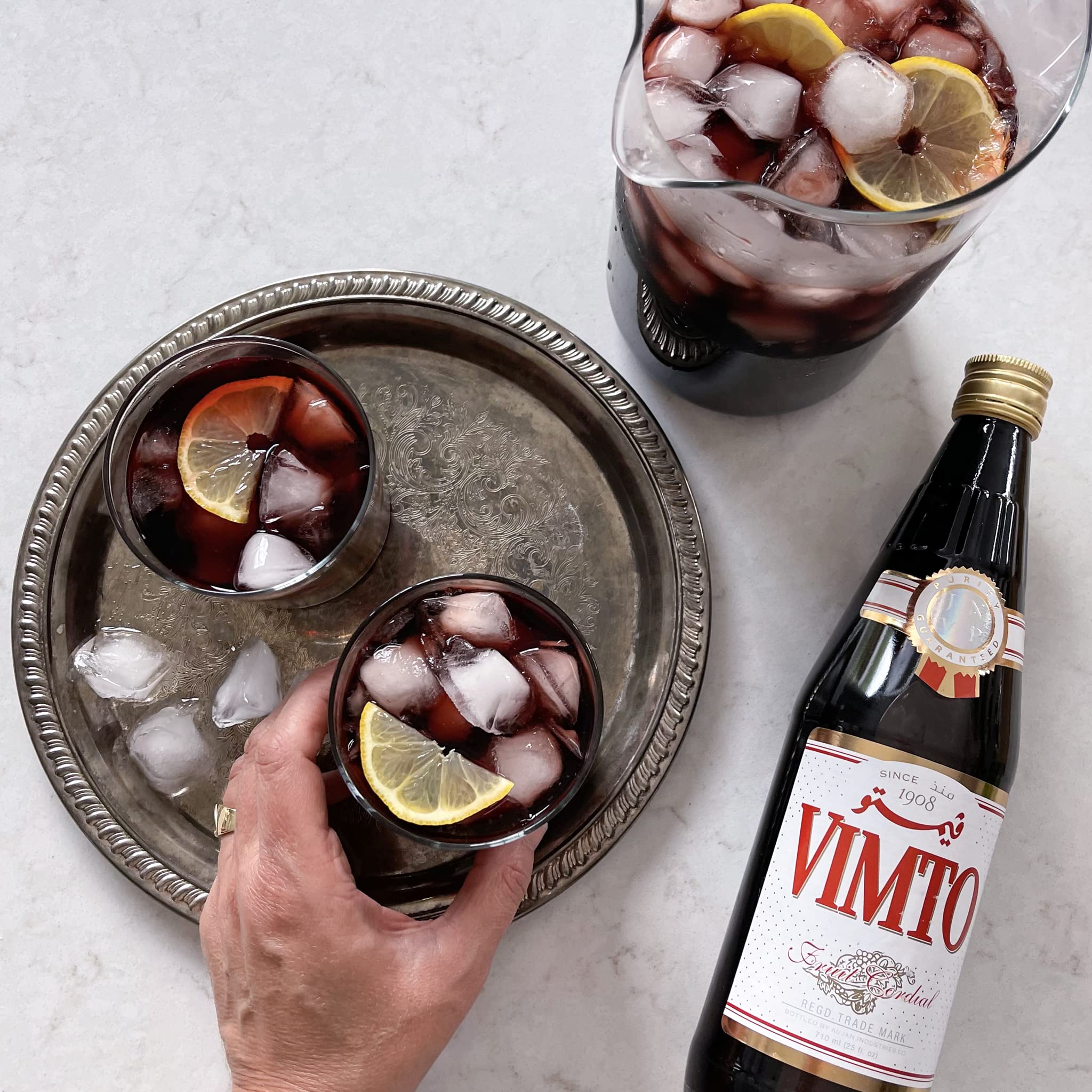 Vimto Fruit Syrup Concentrate - 25 fl.oz (Pack of 12) | Flavorful Cordial for Drinks, Cocktails, Tea & Mocktails | Perfect for Parties, Cafes & Home Mixing