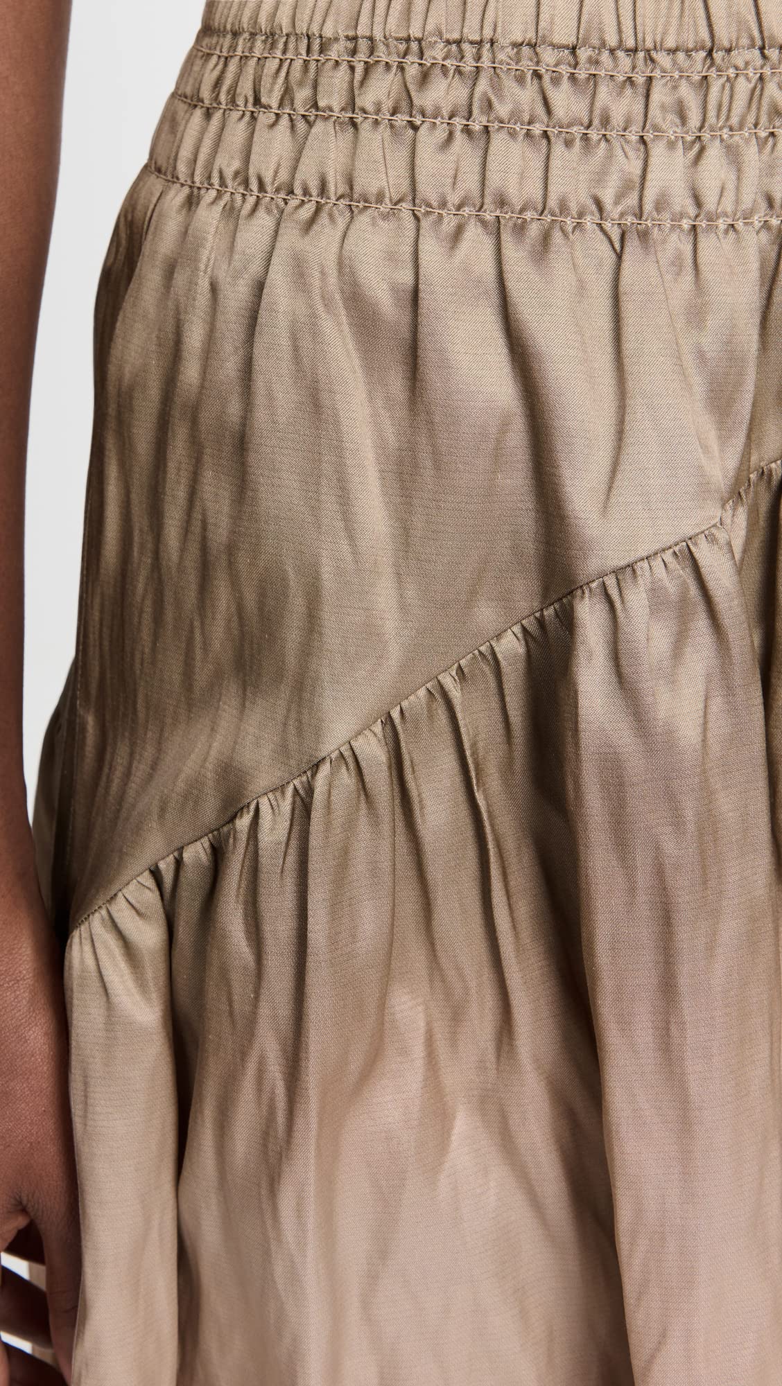 Vince Women's Dip Dye Smocked Midi Skirt - Flowy Summer Skirt for Casual Wear, Beach Outfits & Boho Style