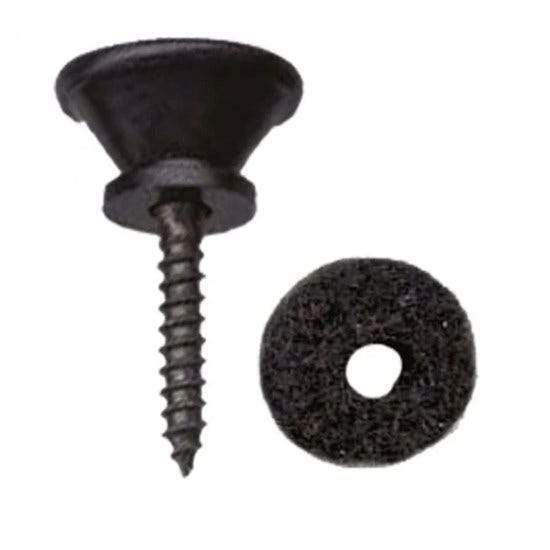 Dr Parts Guitar End Pin with Button Felt and Screw - Black Replacement Endpin for Acoustic/Electric Guitars - Perfect for DIY Guitar Repair & Maintenance