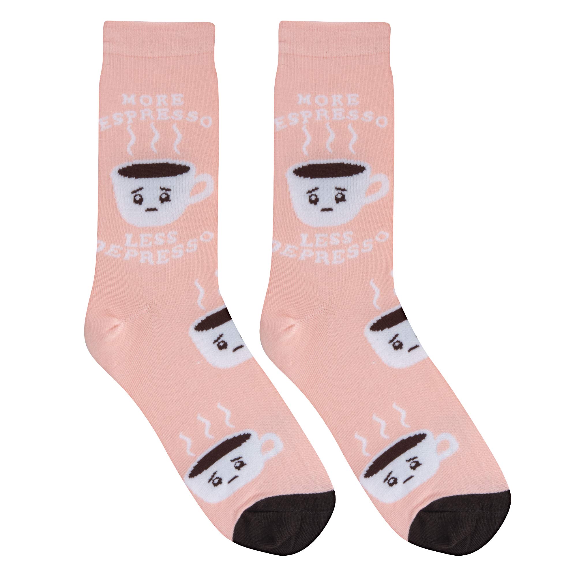 Funny Crazy Socks for Women - Coffee, Wine & Alcohol Themed Crew Socks with Colorful Prints - Perfect for Gifts, Parties & Everyday Wear