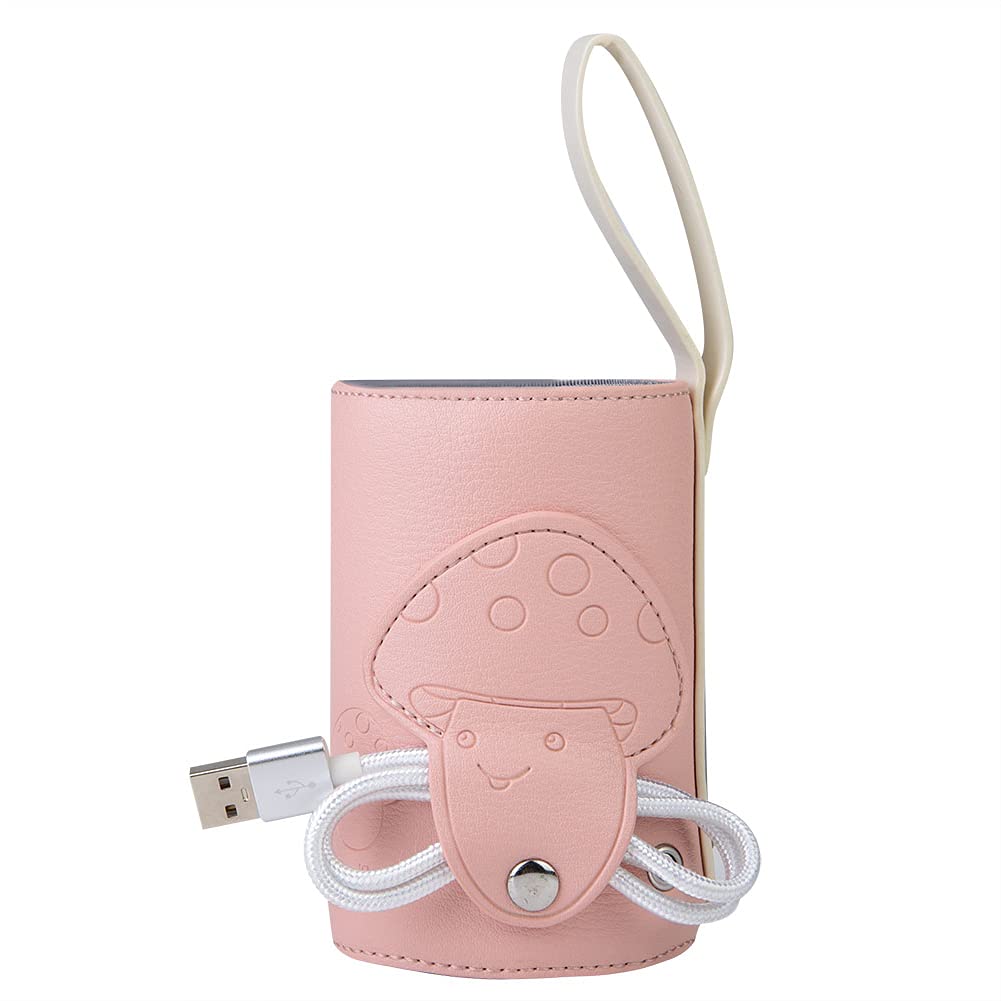 Kadimendium USB Milk Bottle Warmer - Intelligent Temperature Control Baby Bottle Heater Cover for Water Cups & Milk Boxes (Pink) | Perfect for Travel, Home & Nursery Use