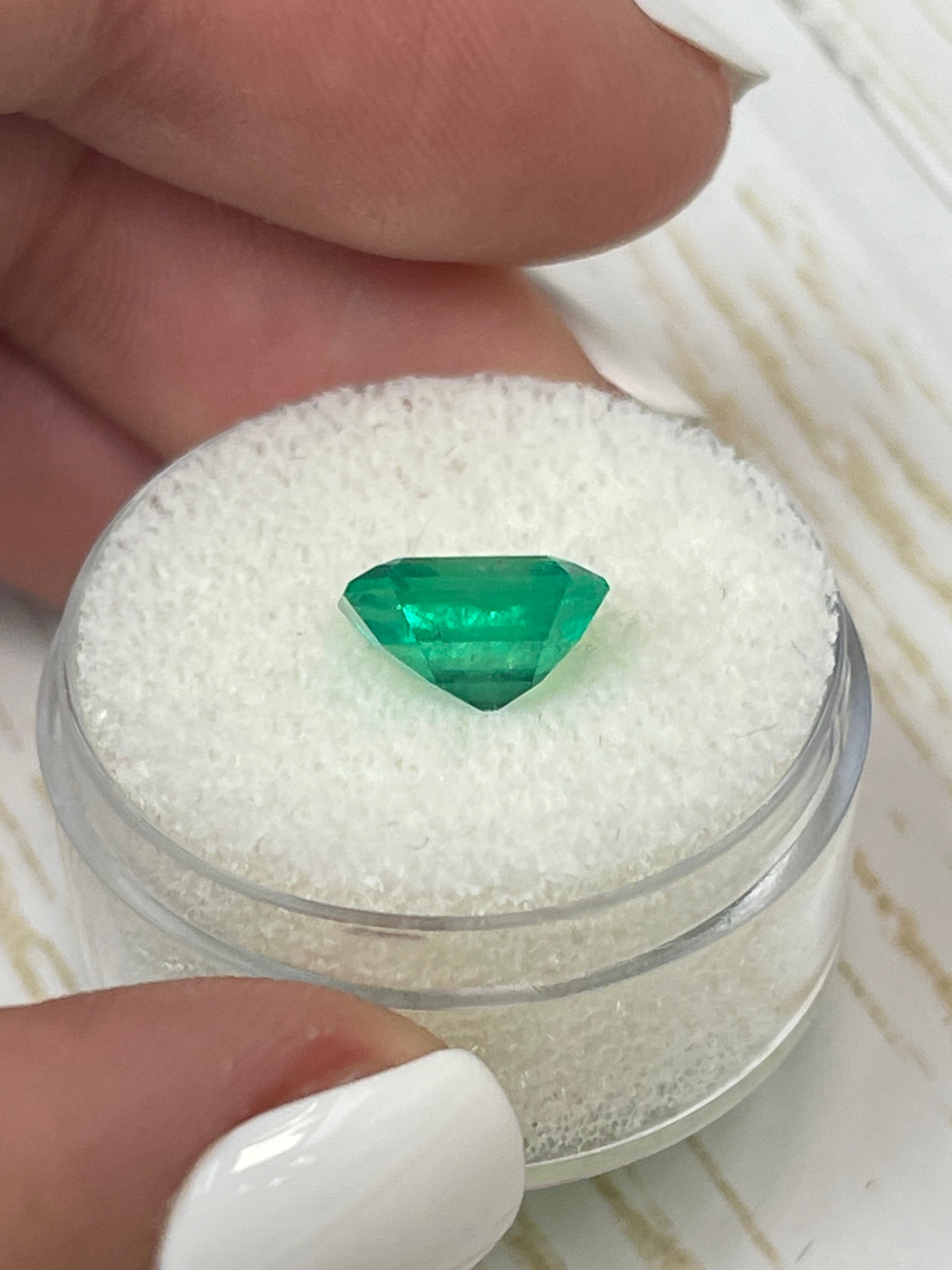 2.63 Carat Deep Bluish Natural Loose Colombian Emerald - Emerald Cut Gemstone for Jewelry Making, Engagement Rings & Luxury Gifts