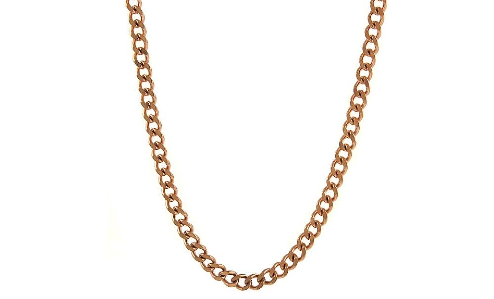 Rose Gold Plated Stainless Steel Cuban Link Chain Necklace 4.5-5mm - Durable 18