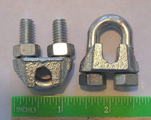 Galvanized Steel U-Bolt Cable Clamps - 1/4