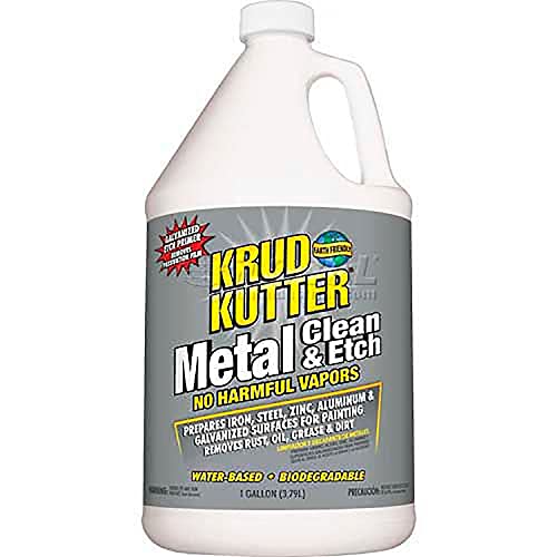 Krud Kutter Metal Clean & Etch - 1 Gallon Bottle (Pack of 4) | Heavy-Duty Rust Remover & Surface Prep for Metal Restoration, Welding Projects & Industrial Cleaning
