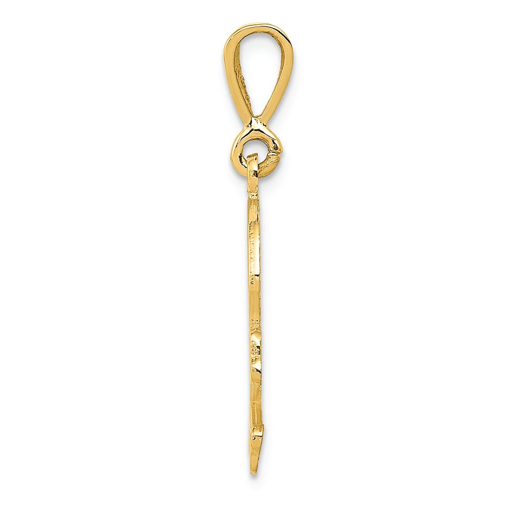 14K Yellow Gold Skull Bones Charm Pendant - FJC Finejewelers - Gothic Jewelry for Men & Women - Perfect for Halloween, Punk Style & Edgy Fashion Accessories