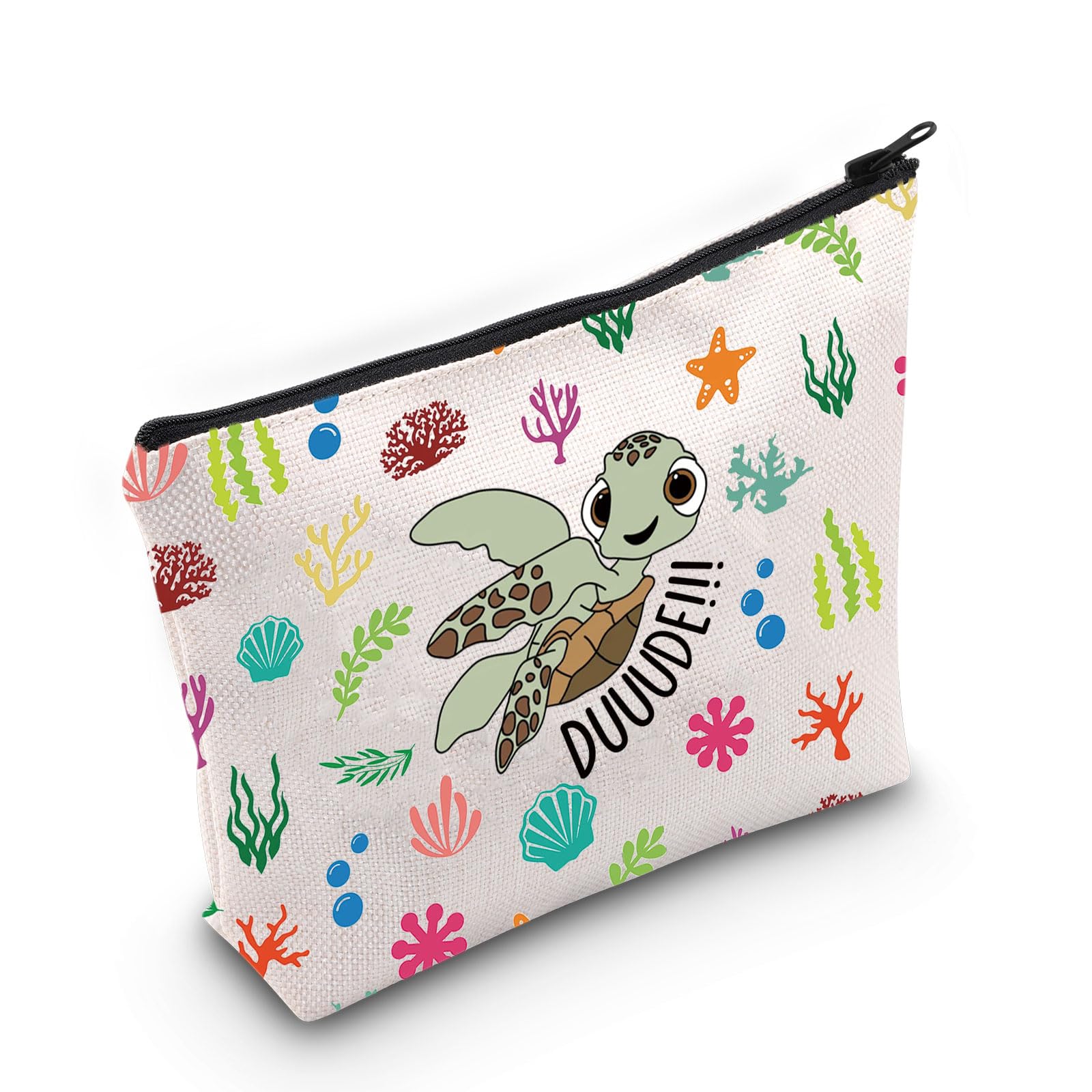 Nemo Dory Movie Merchandise Squirt Turtle Makeup Bag - Cute Disney Pixar Finding Nemo Zipper Pouch for Cosmetics & Travel Accessories - Perfect Gift for Fans & Beach Lovers
