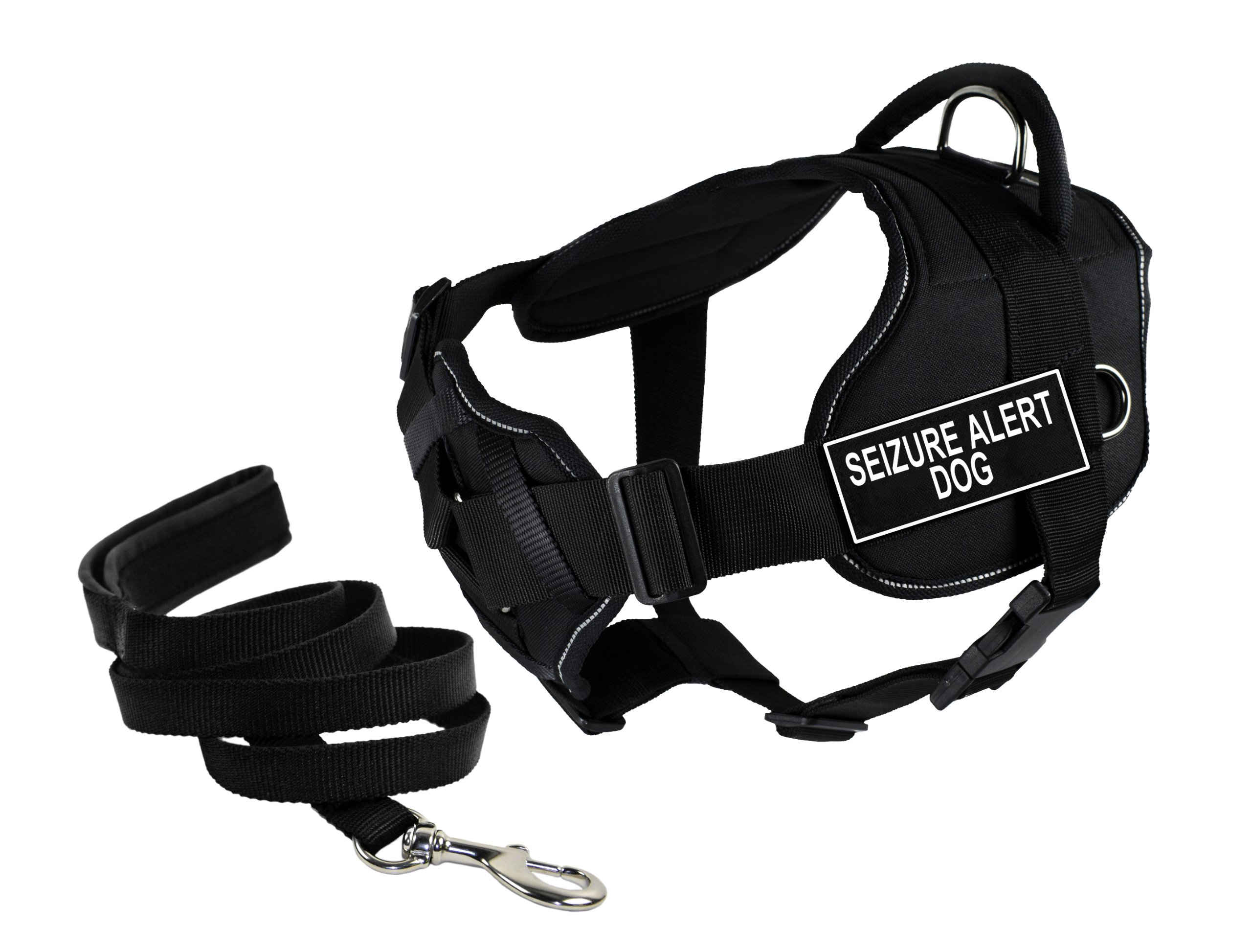 Dean & Tyler DT Fun Chest Support SEIZURE ALERT DOG Harness with Reflective Trim - Large Size & 6ft Padded Leash for Service Dogs | Perfect for Epilepsy Assistance, Night Walks, and Training Sessions