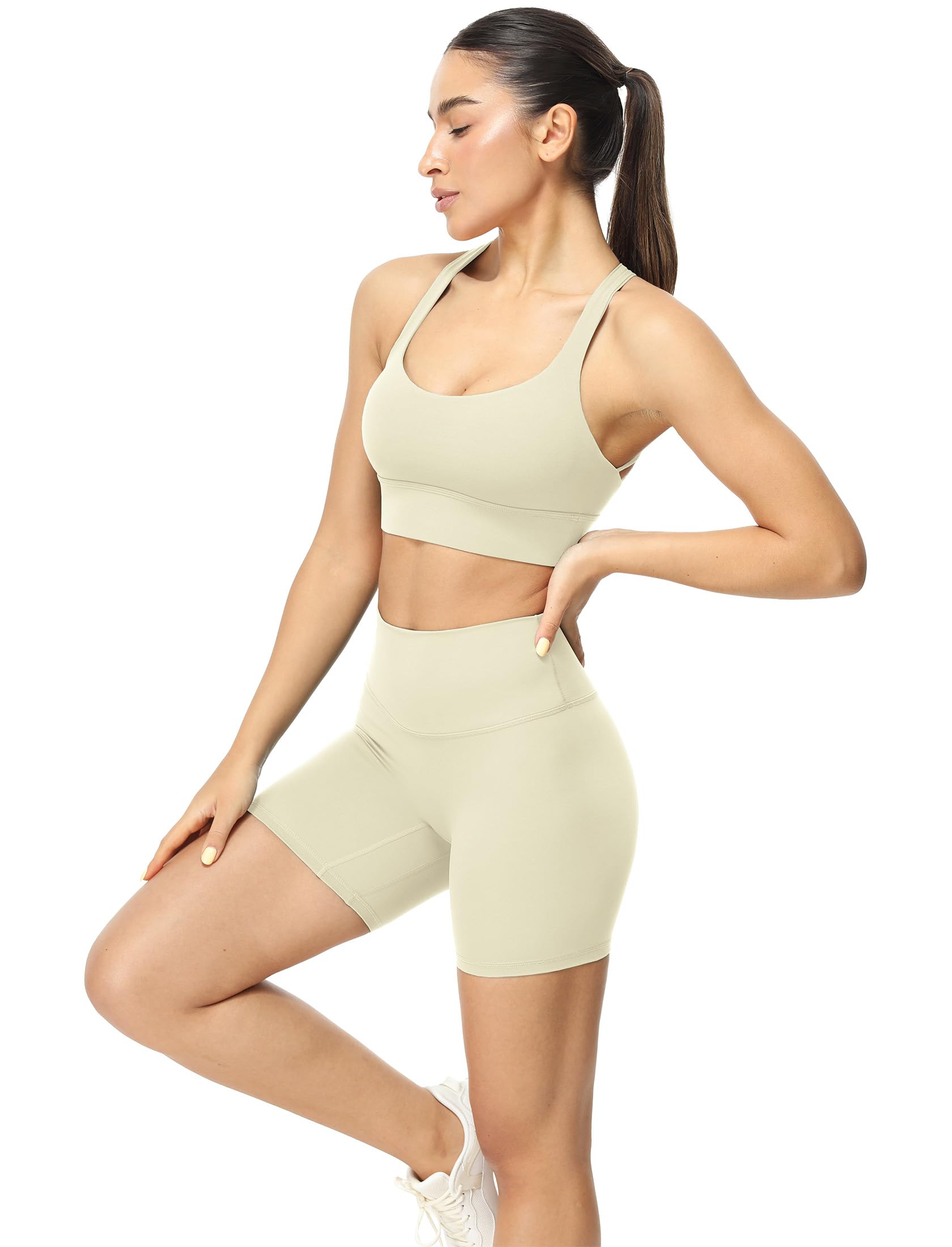 ICY ZONE Women's Sports Bras - Padded Workout Yoga Top with Strappy Design for Running, Gym & Activewear | Breathable & Supportive for High-Impact Exercise