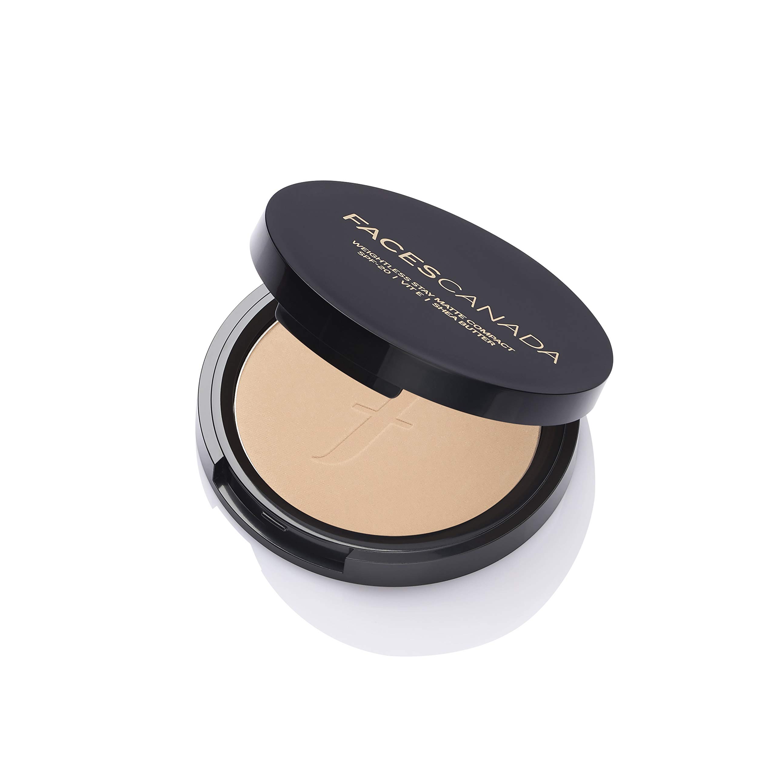 Faces Canada Weightless Stay Matte Compact Powder with Vitamin E & Shea Butter - SPF 20 Sand 04 (9g) & Magnet Eyes Kajal Eyeliner (0.35g) - Oil Control Makeup for Oily Skin, Long-Lasting Matte Finish for Daily Use & Party Looks