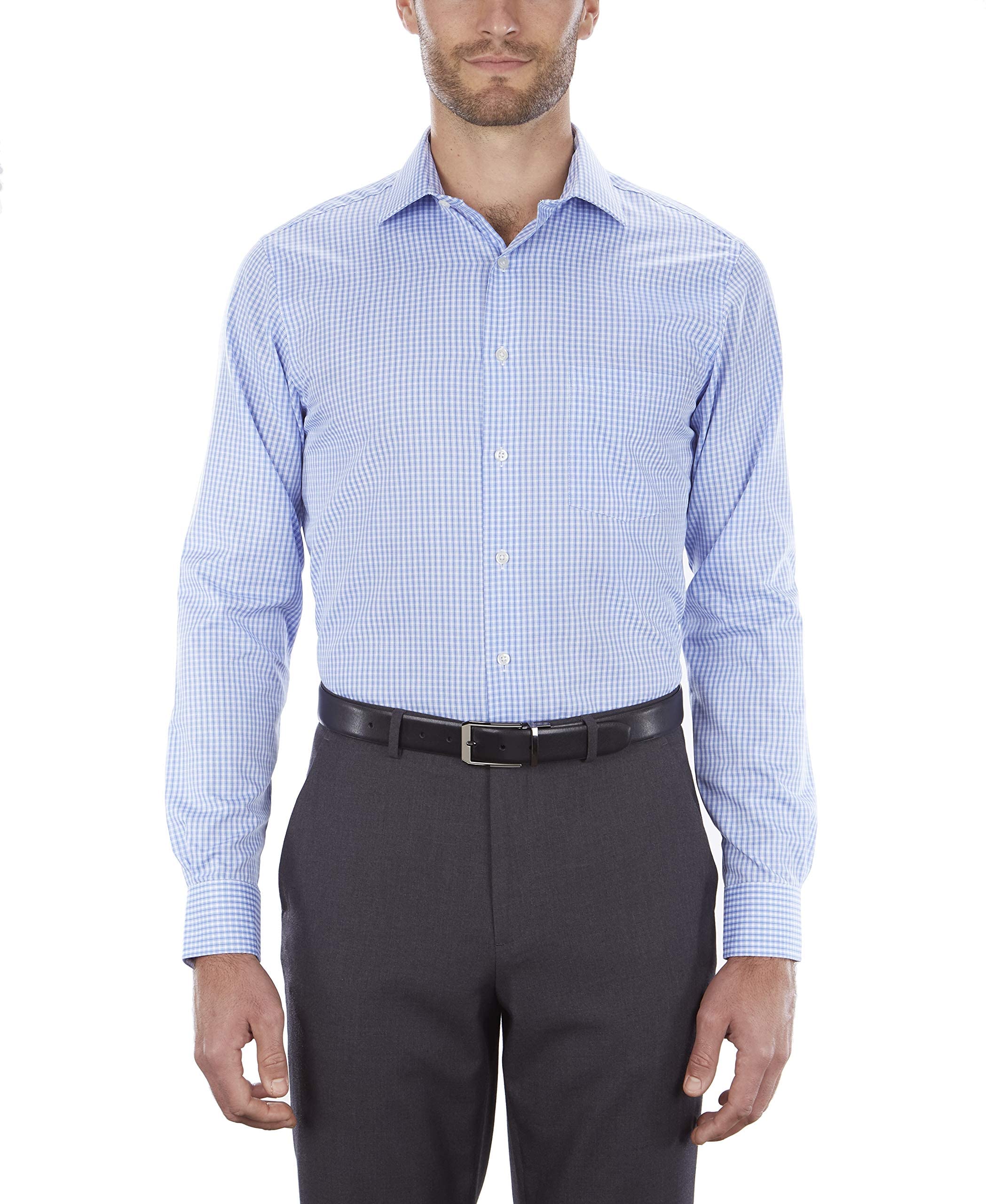 Van Heusen Men's Dress Shirt - Regular Fit Flex Collar Check Pattern Business Casual Shirt for Office, Wedding & Formal Events | Comfortable & Stylish Men's Work Shirts