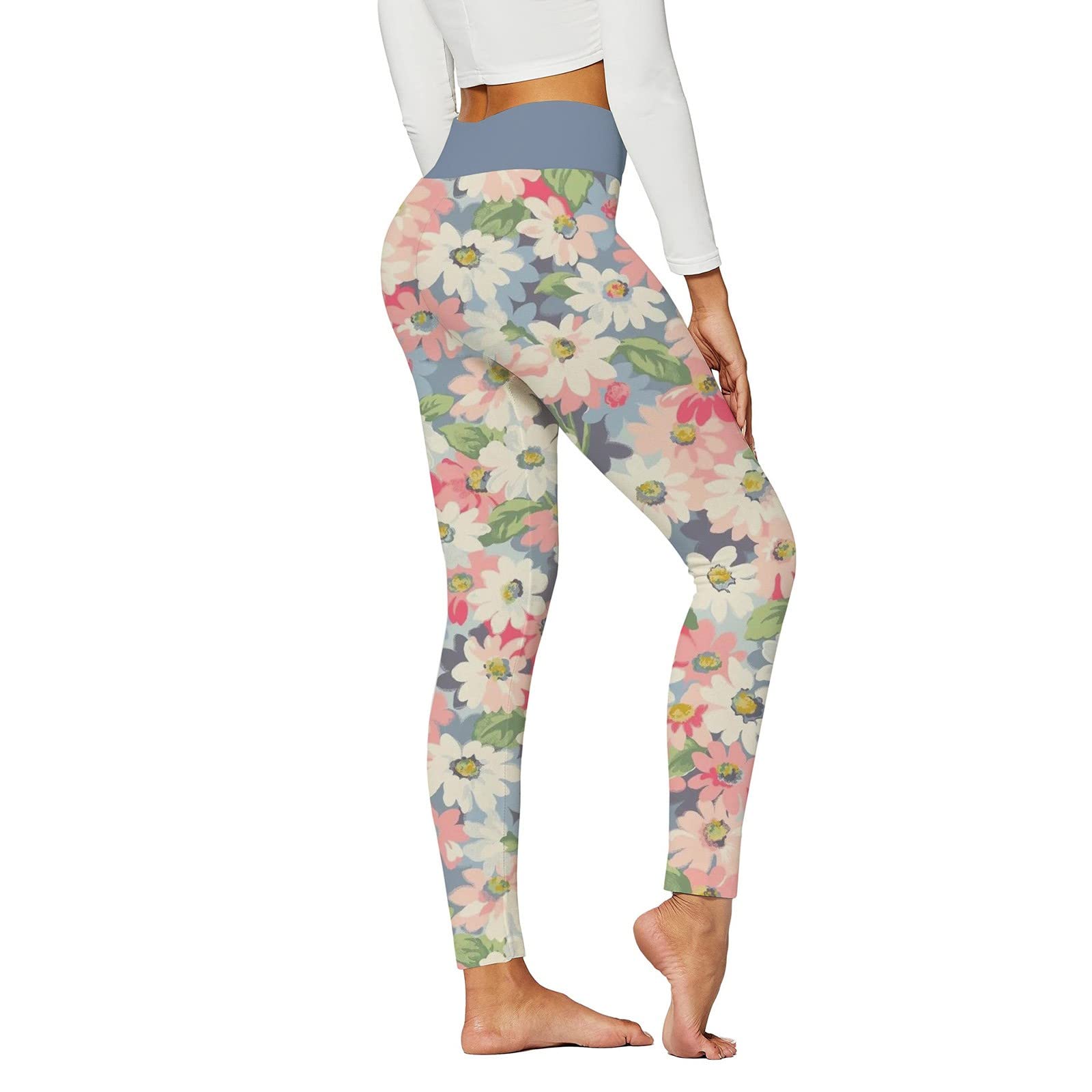 Women's High Waist Yoga Pants - Floral Print Workout Leggings for Running, Gym & Training - Stretchy Athletic Tights for Women - Perfect for Yoga, Pilates & Fitness
