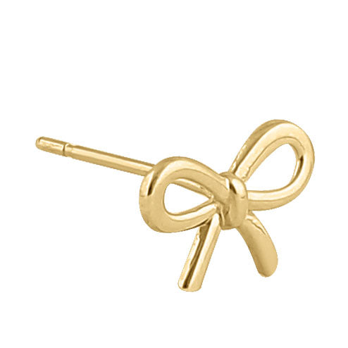 14K Solid Yellow Gold Bow Earrings for Women - Elegant Dainty Jewelry Gift for Her - Perfect for Parties, Weddings & Everyday Wear