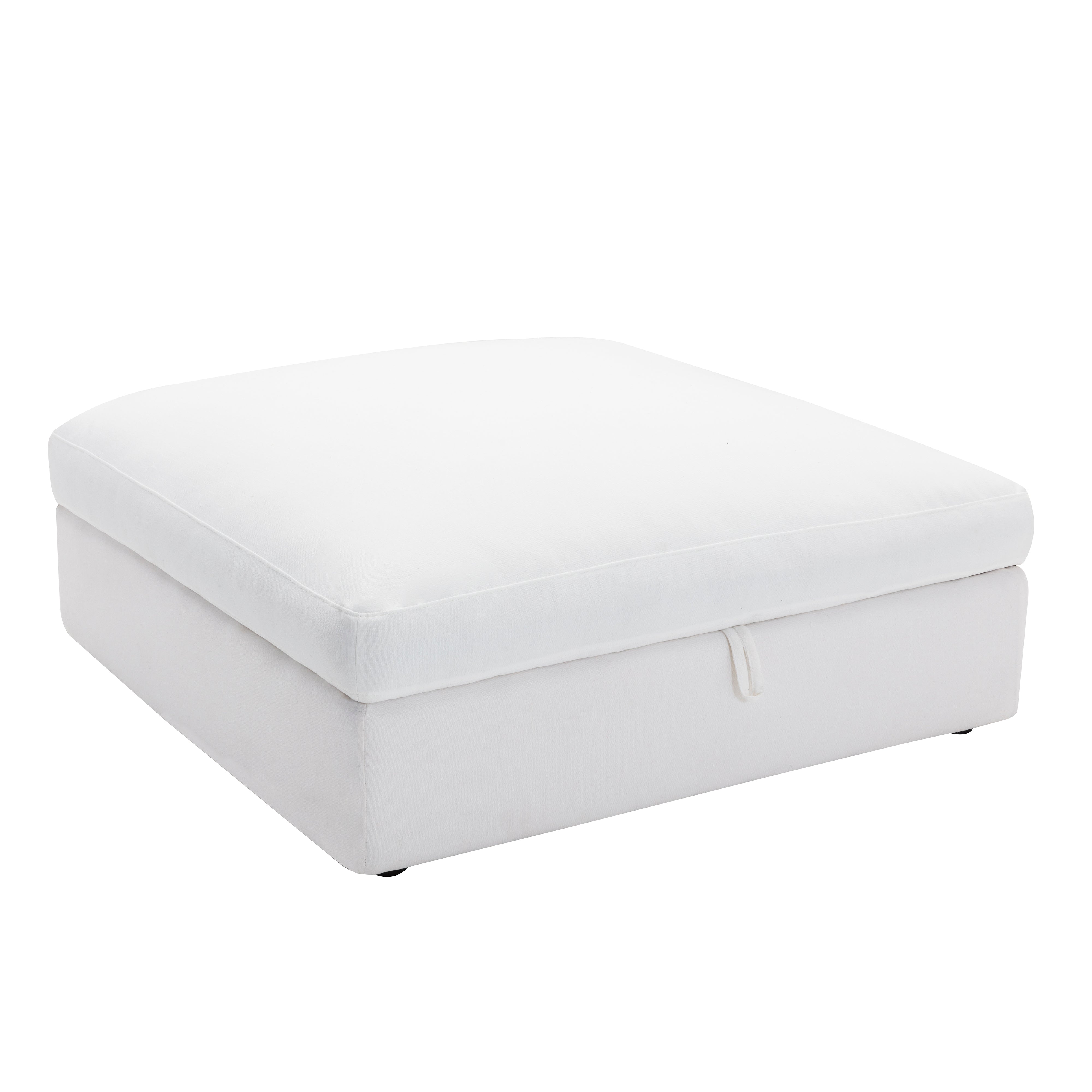 Rivas Modern Feather Filled 4-Piece Modular Sectional Sofa Set in White - Perfect for Living Room, Lounge & Home Theater Seating